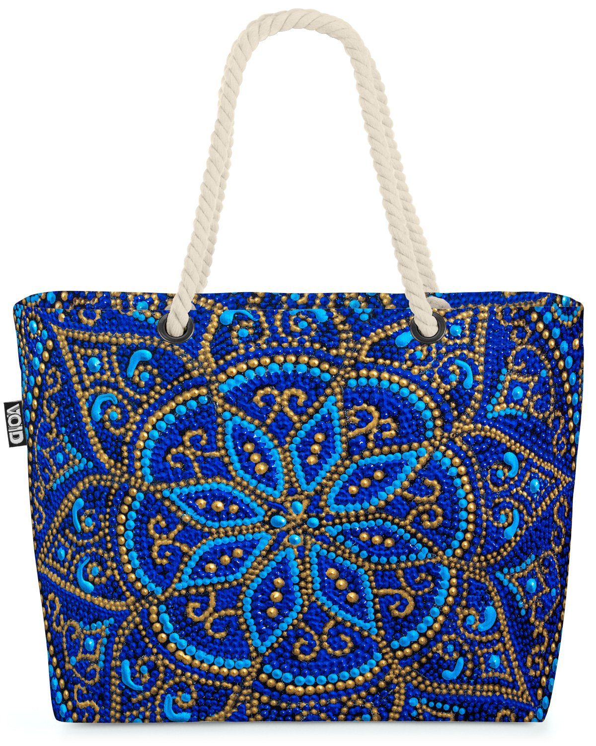 Perlen Mandala Strandtasche Blau Indien gar (1-tlg), Muster bad VOID sauna Asien Ornamente Tükei
