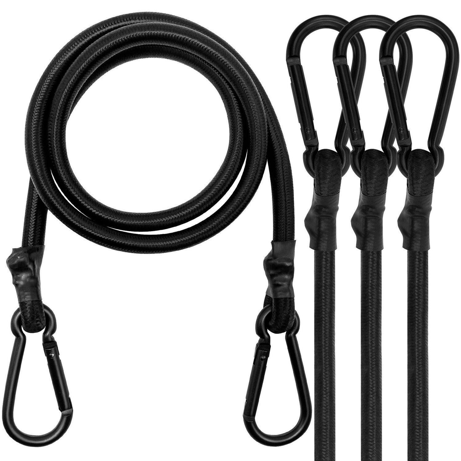 LuxusKollektion Spanngurt Spanngummi Karabiner Expander Latex Sonnensegel Fahrrad 80cm-4 Stück