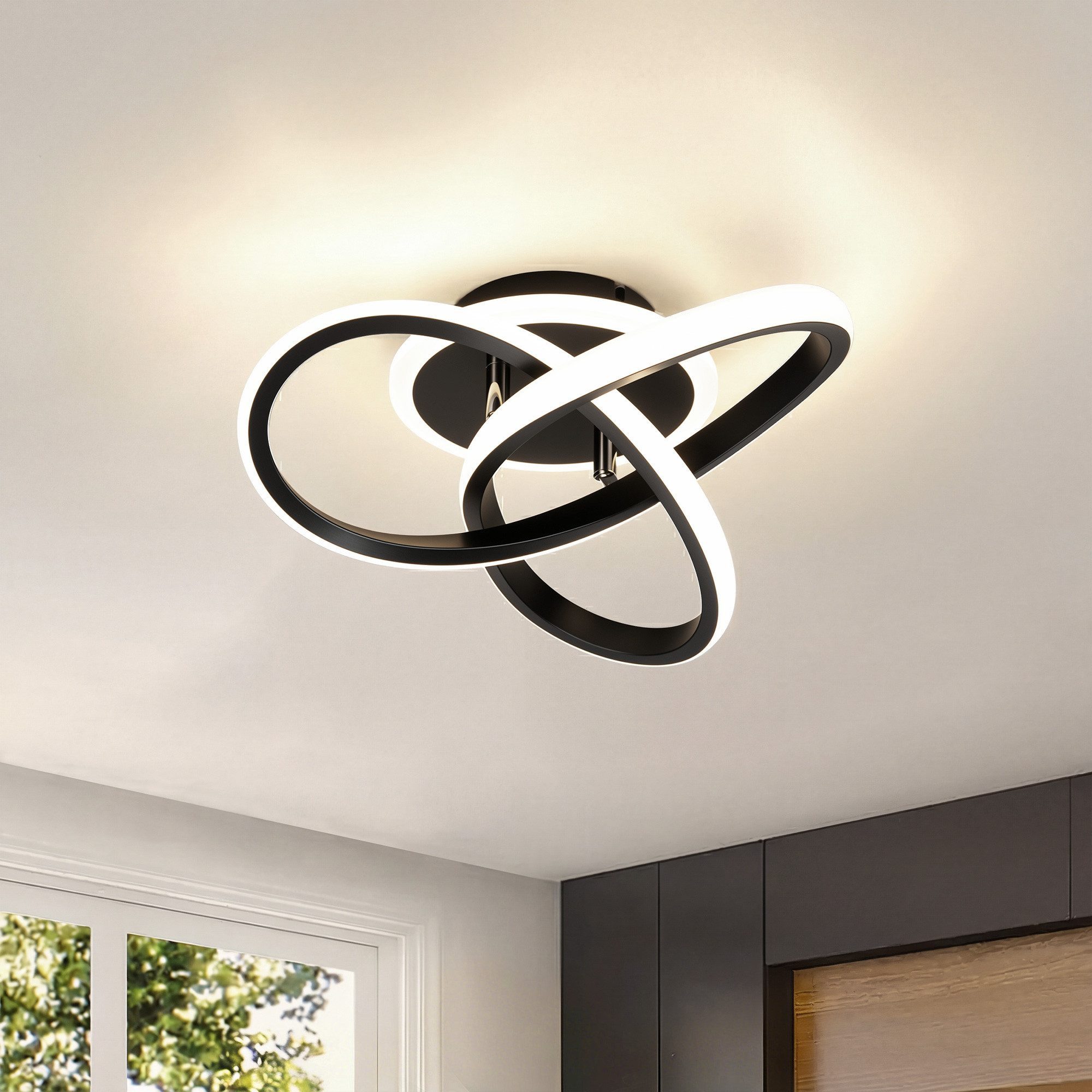 BlingBin LED Deckenleuchte 21W 2100LM Deckenlampe, Kreatives Blumendesign Deckenbeleuchtung, Speicherfunktion, LED fest integriert, Warmweiß, Kaltweiß, Neutralweiß, Blumen Lampe für Wohnzimmer Esszimmer Kinderzimmer