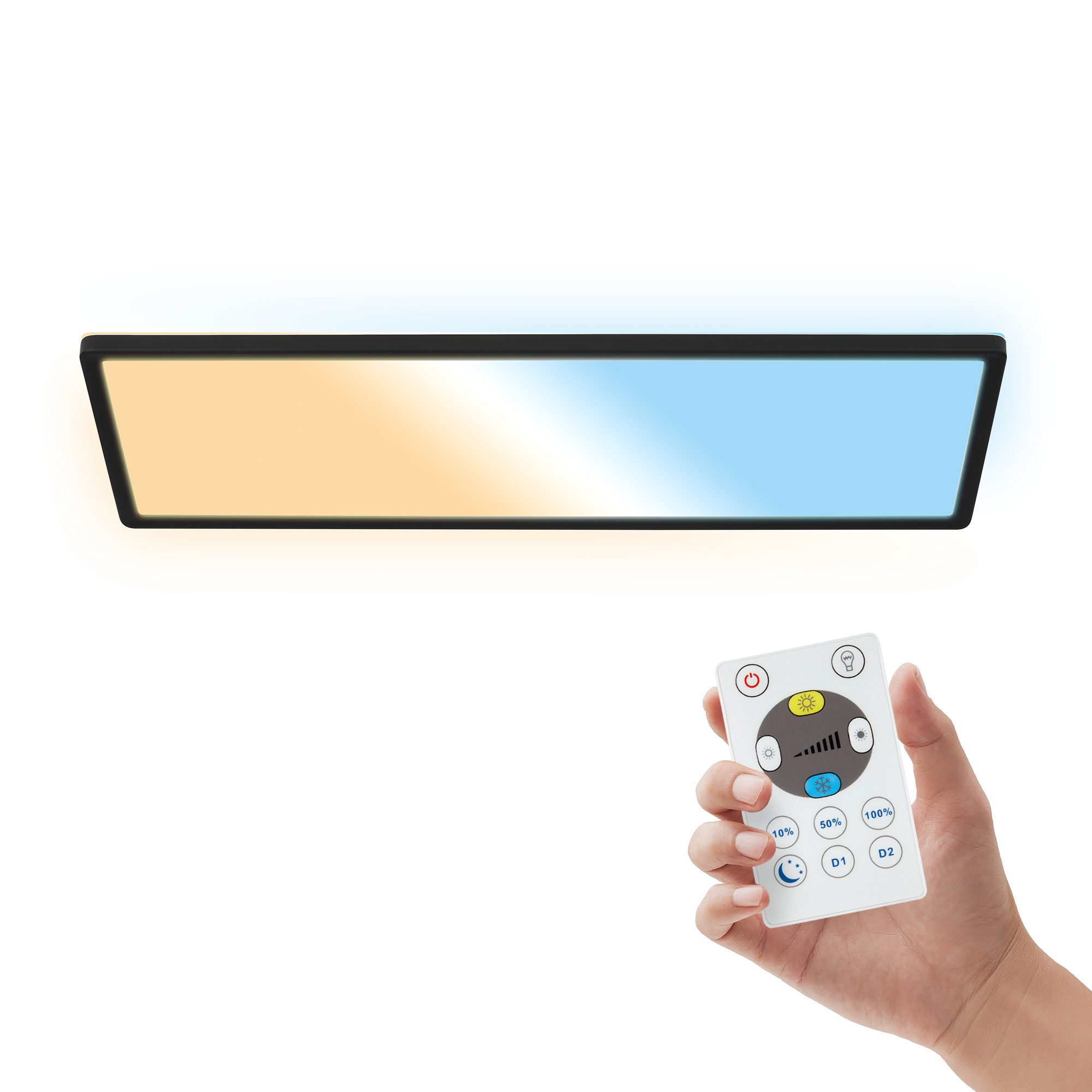 B.K.Licht LED Panel Deckenleuchte Wohnzimmer Flach Fernbedienung CCT Dimmbar IP44, LED fest integriert, CCT-Farbtemperatursteuerung, Badlampe, Badezimmer, Küche, Wohnzimmer