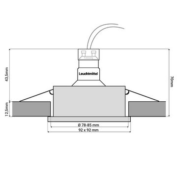 SSC-LUXon LED Einbaustrahler QF-2 LED Einbaustrahler Einbauleuchte weiss schwenkbar mit LED GU10, Neutralweiß