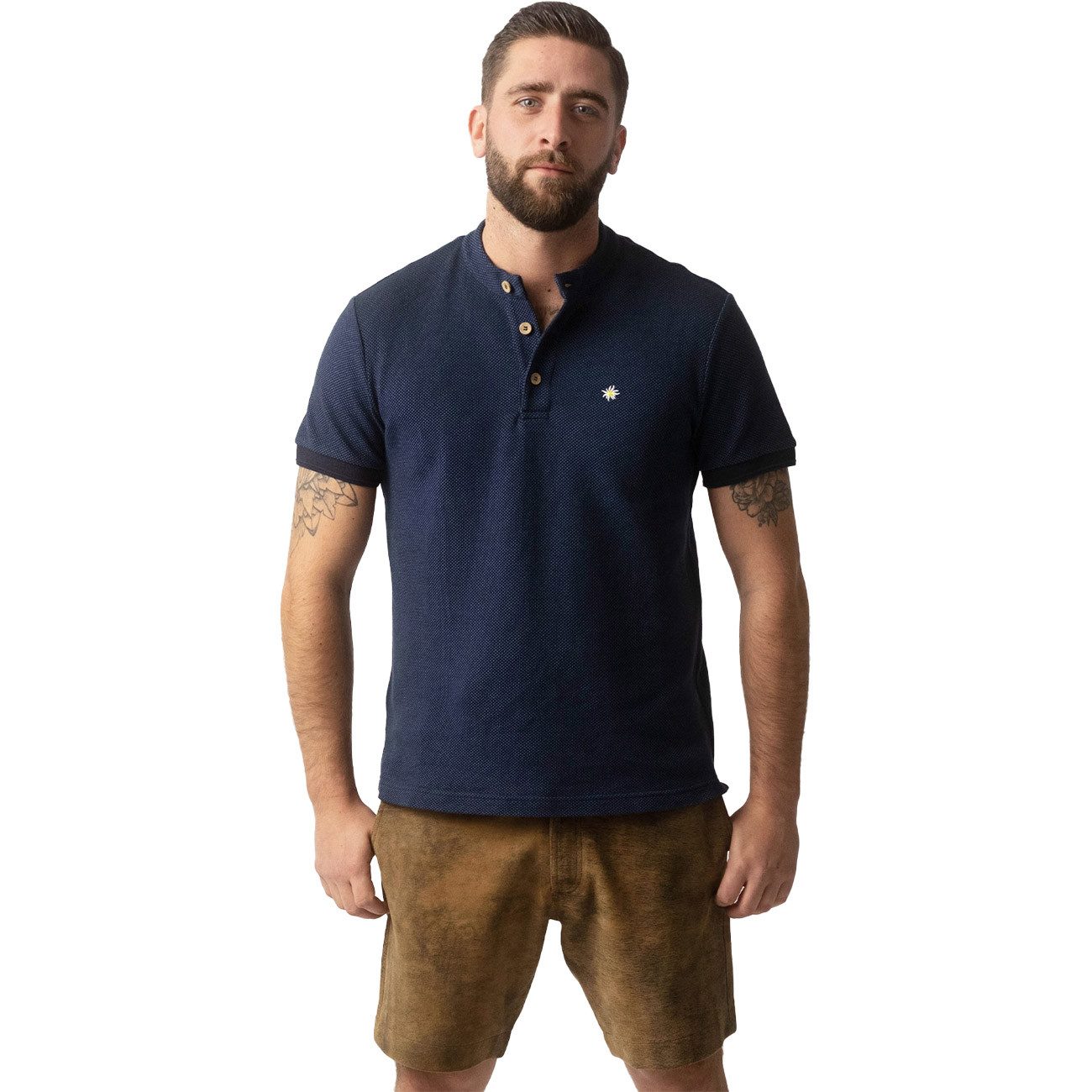 Bavarian Caps Poloshirt Edelweiß Feinstrick Edelweiß Feinstrick günstig online kaufen