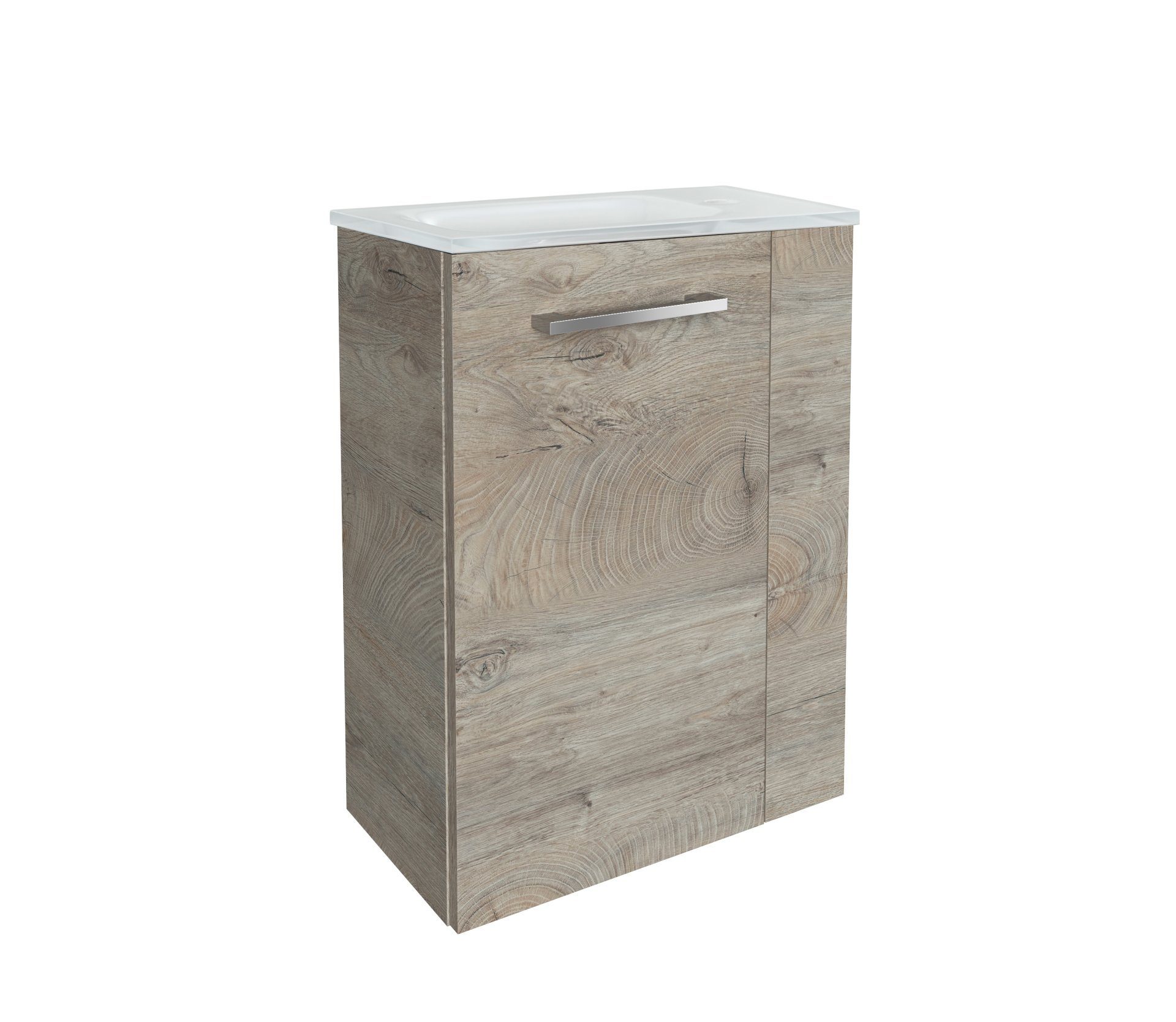 FACKELMANN Waschbecken SBC STANFORD Gäste WC Set 2-teilig 45 cm, Braun hell