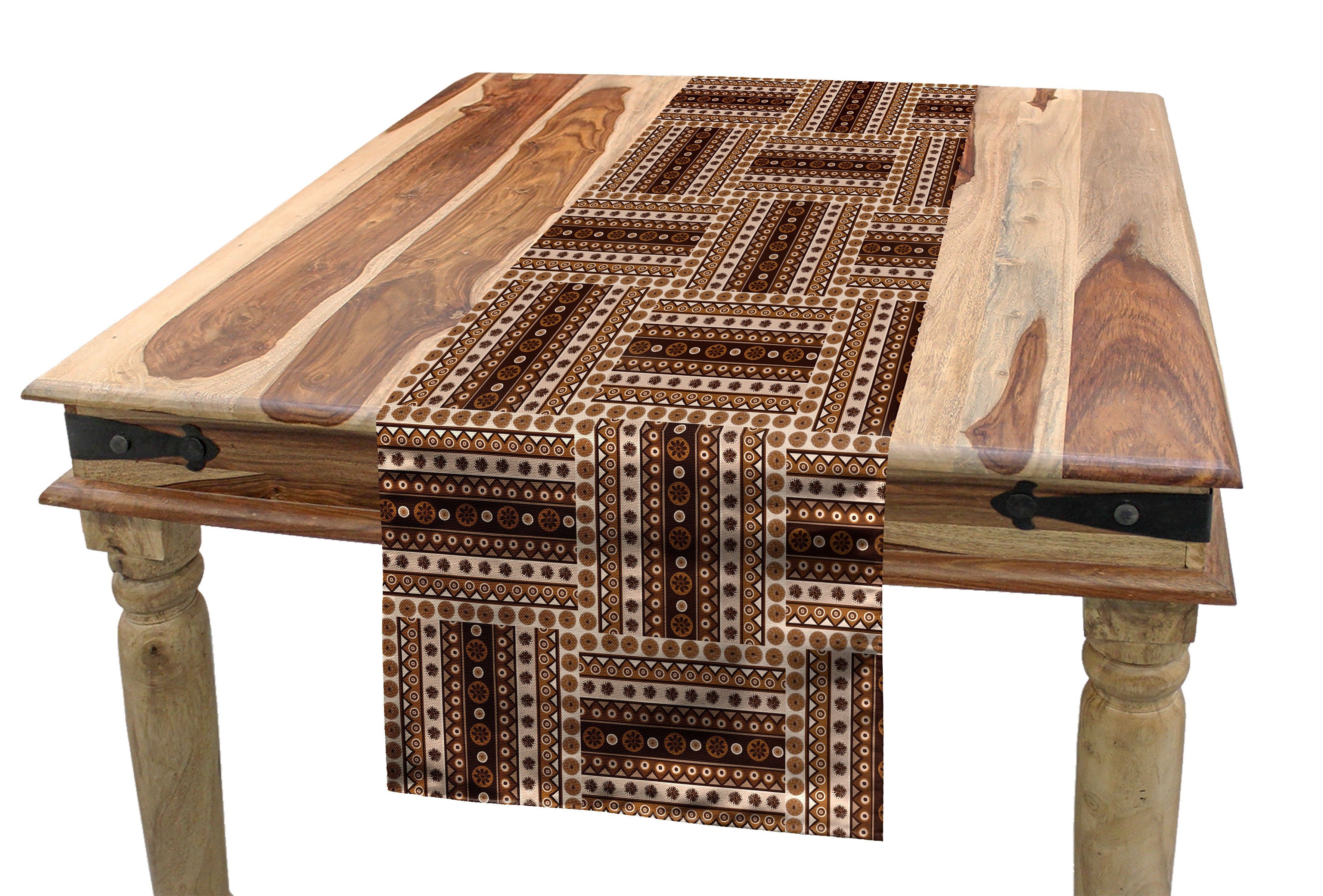 Abakuhaus Tischläufer Esszimmer Küche Rechteckiger Dekorativer Tischläufer, traditionell geometrisch