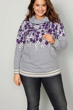 Janet & Joyce Sweatshirt Sweatshirt Regular Fit Blüten-Print Stehkragen