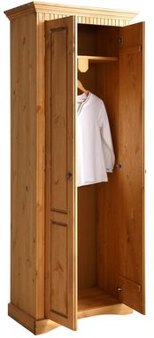 Home affaire Garderobenschrank Rustic aus massiver Kiefer, Breite 71 cm, mit Kassetenoptik