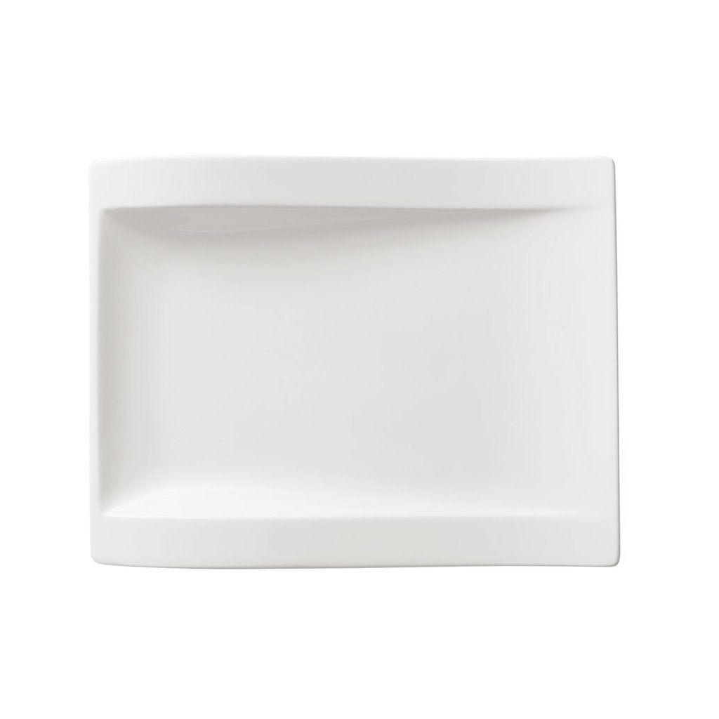 Villeroy & Boch Frühstücksteller NewWave rechteckiger Frühstücksteller 26 x 20 cm, (1 St), Premium Porcelain, mikrow.- & spülm.sicher, Made in Germany