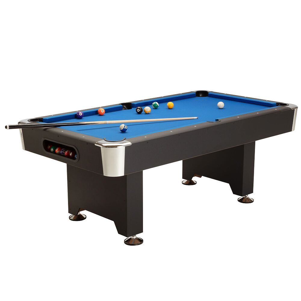 Winsport Billardtisch Billardtisch San Diego, Elegantes, dunkles Holzdekor mit verchromten Akzenten