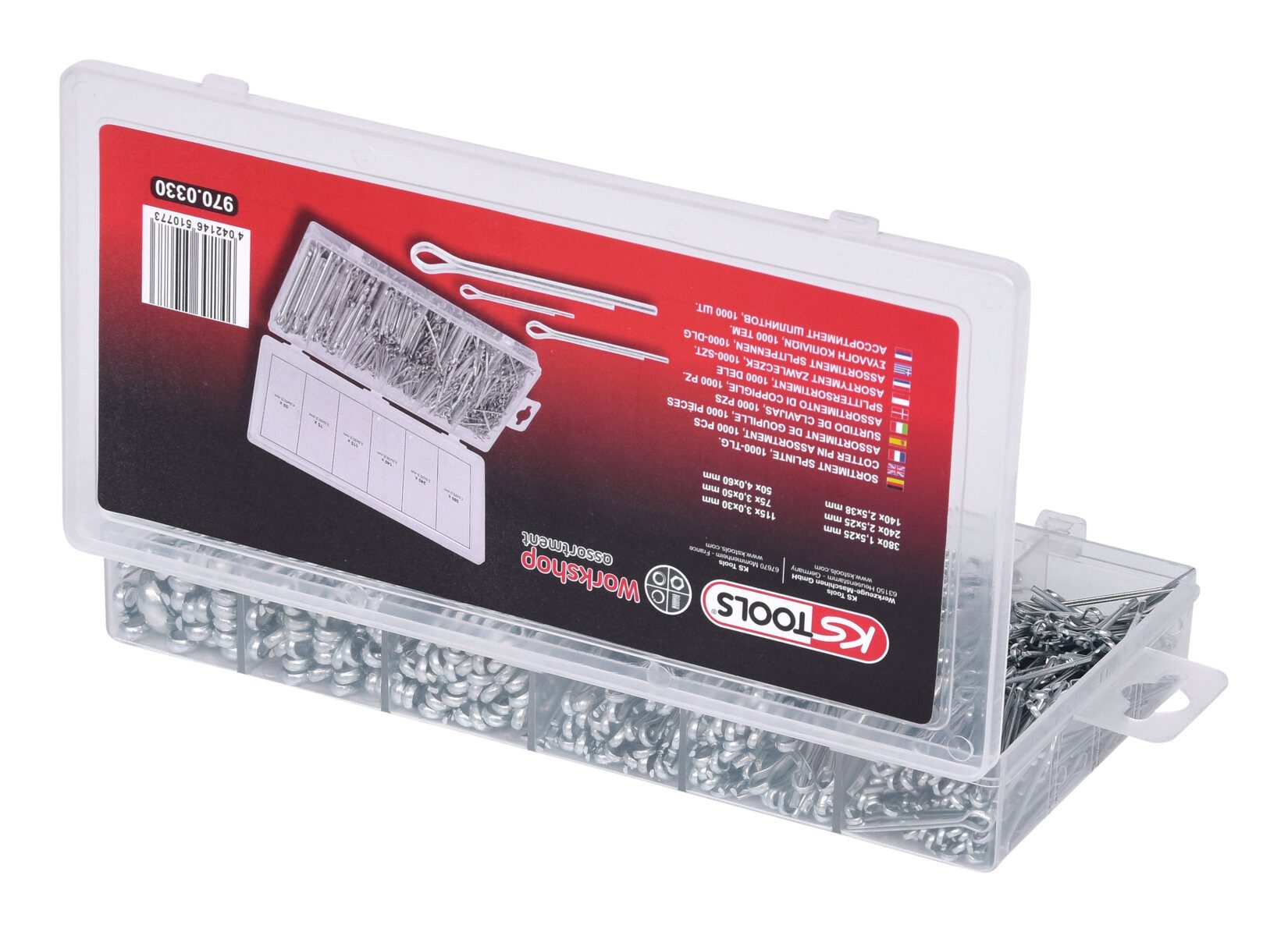 KS Tools Standardsplint, (1000-tlg), Sortiment Splinte, 1000-teilig