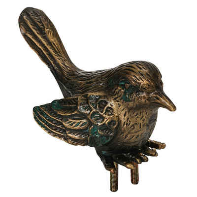 Dehner Vogeltränke Vogelfigur für Vogeltränke, 5 x 10 x 4 cm, Bronze, filigrane Bronzefigur zur Verschönerung der Vogeltränke