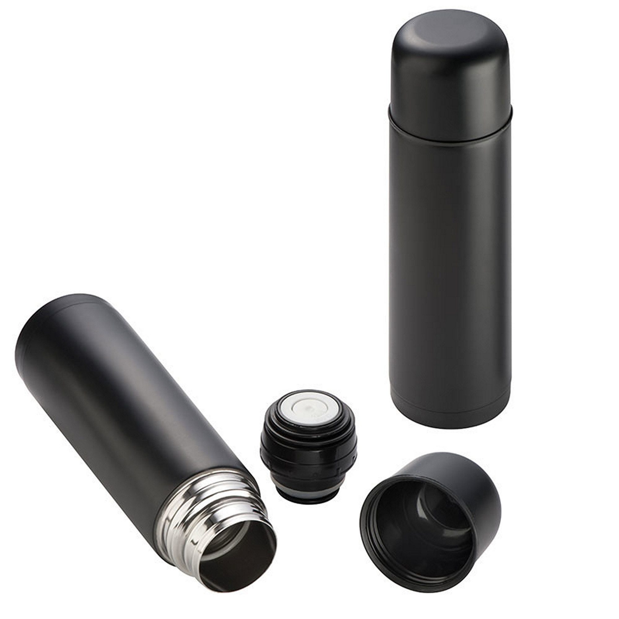 Easy Gifts Trinkflasche Thermoflasche / Fassungsvolumen 500ml / aus Edelstahl / Farbe: schwarz