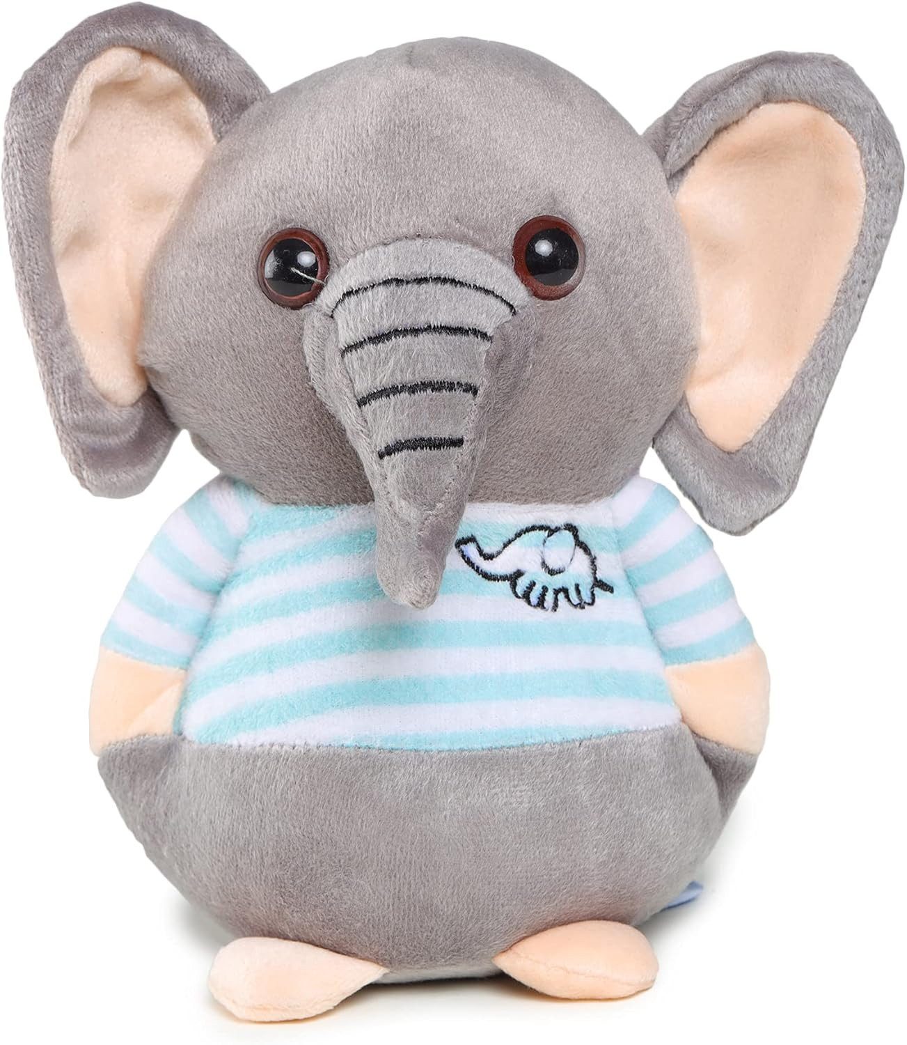 Webby Toys Kuscheltier Kuscheltier Elefant 20 cm – Weiches Stofftier in Blau & Grau (Einzeltier-Plüschtier, Plüschelefant aus weichem Material, ideal zum Kuscheln und Spielen), Stressabbau, Komfortkissen, Geschenk für Kinder & Erwachsene