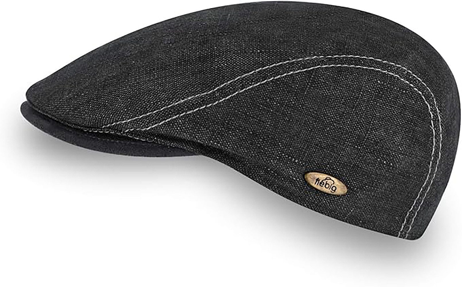Fiebig Flat Cap Brighton Leinen, Schiebermütze mit Kontrastnähten, Made in günstig online kaufen
