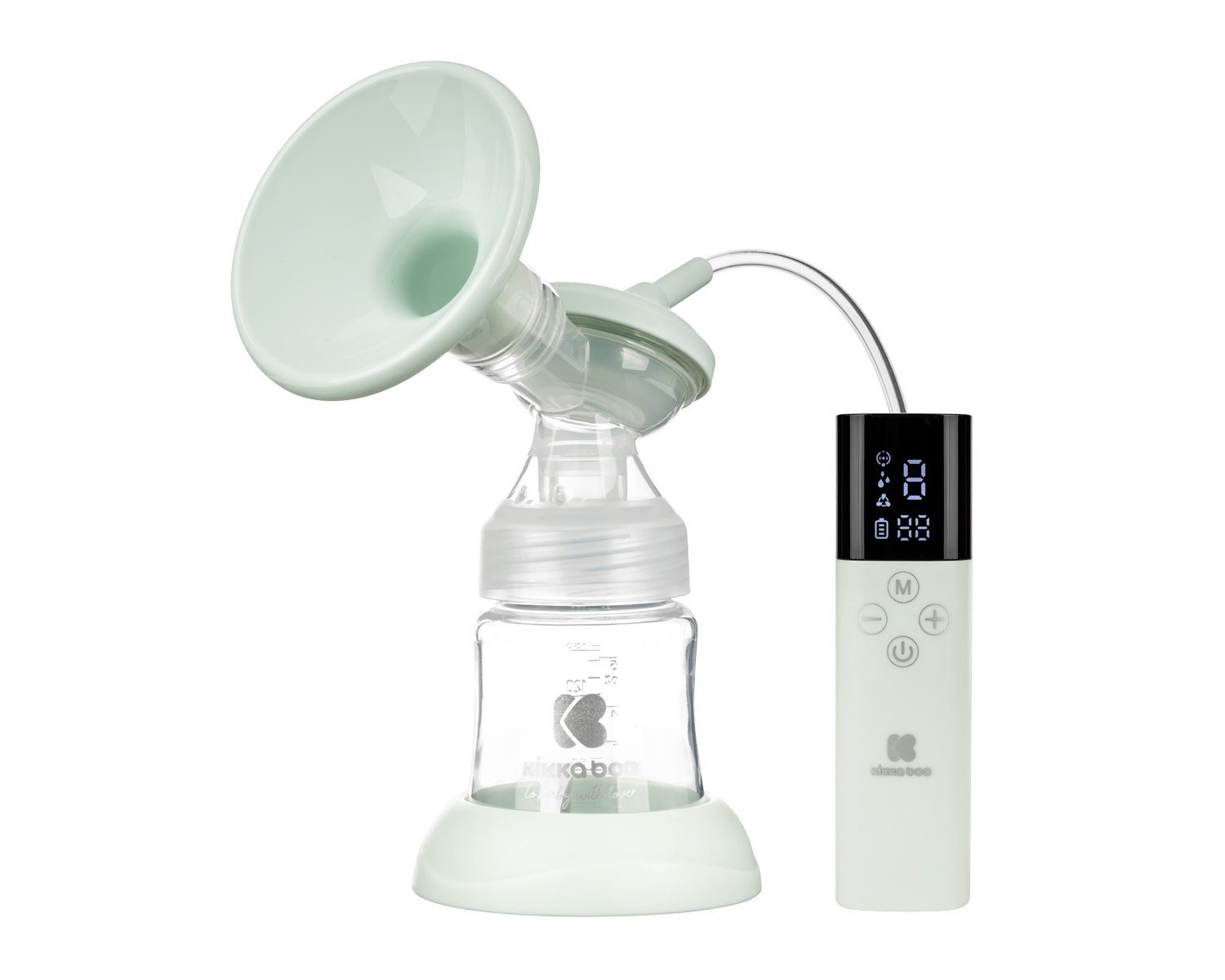 Kikkaboo Elektrische Milchpumpe Milchpumpe Caily elektrisch, Flasche 150ml Speicherfunktion Touchscreen