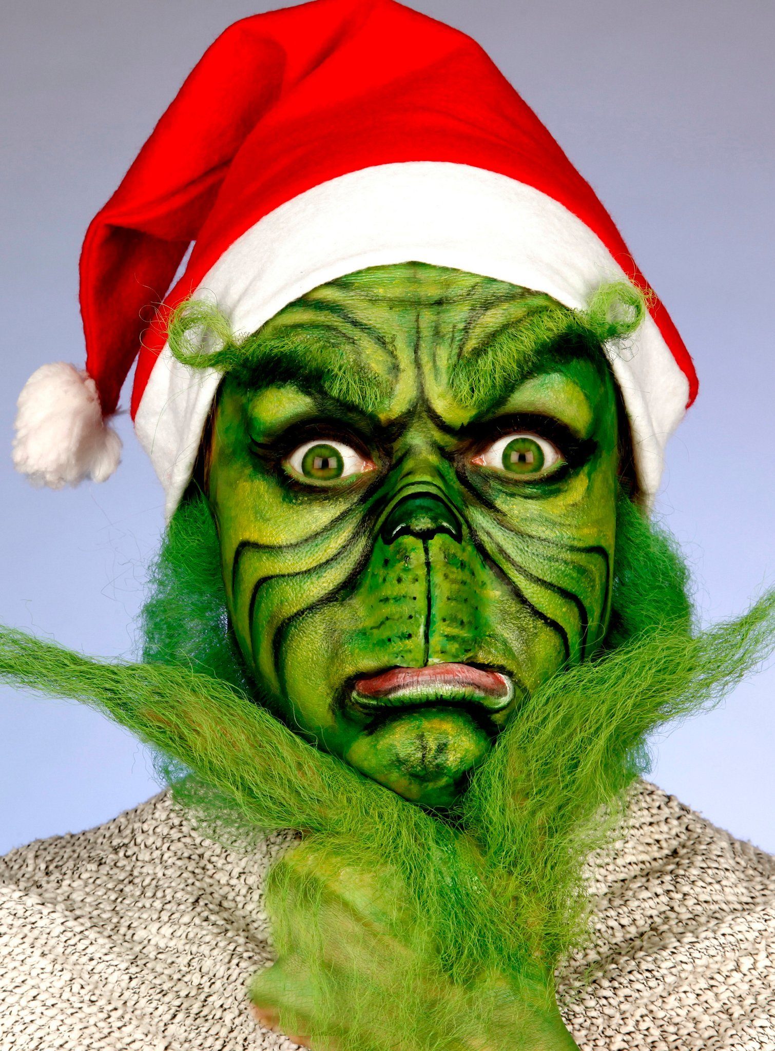 Maskworld Theaterschminke Make-up Set the Grinch, Schminkset für Weihnachten mit perfekt abgestimmten Komponenten
