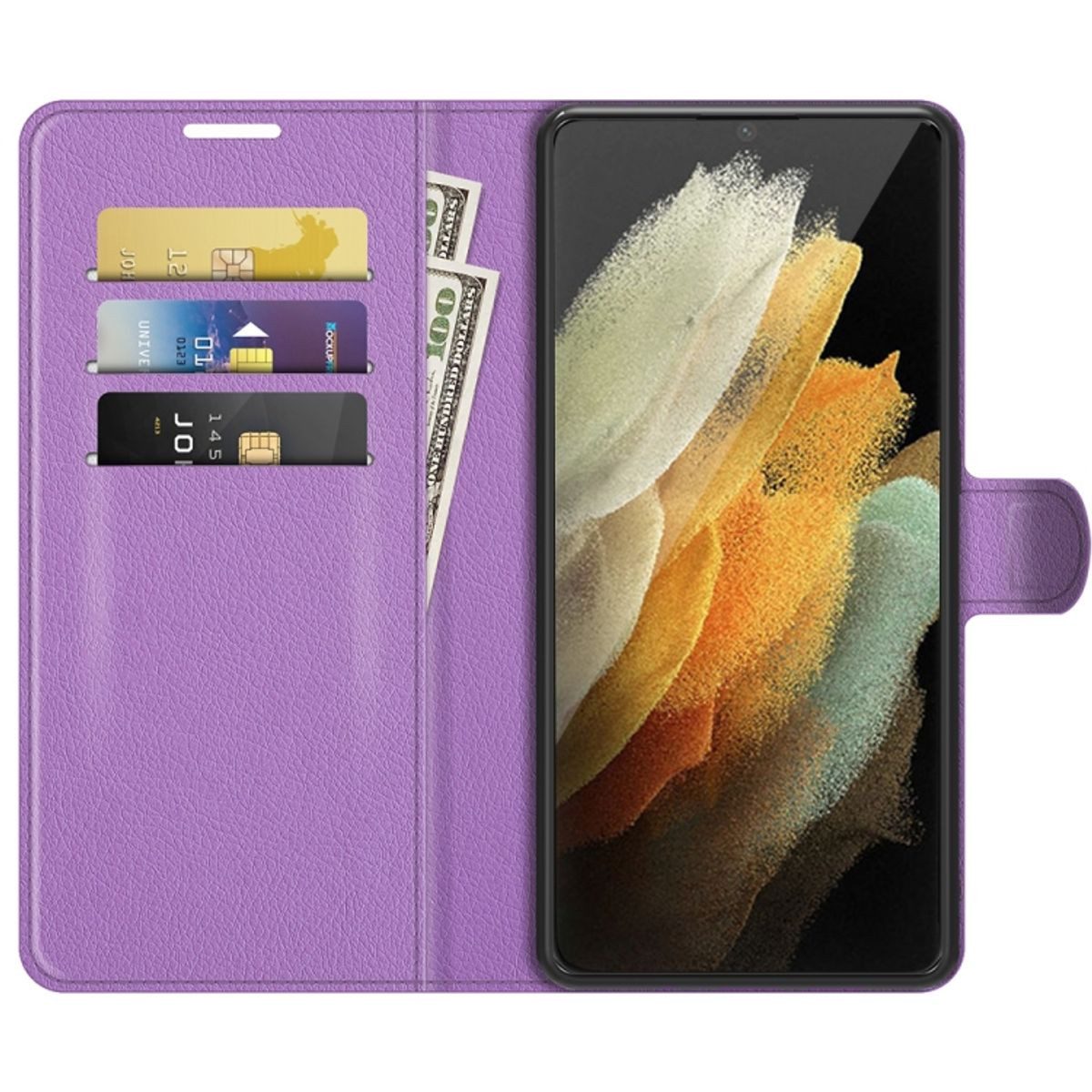 König Design Handyhülle Samsung Galaxy S22 Ultra 5G, Schutzhülle Schutztasche Case Cover Etuis Wallet Klapptasche Bookstyle