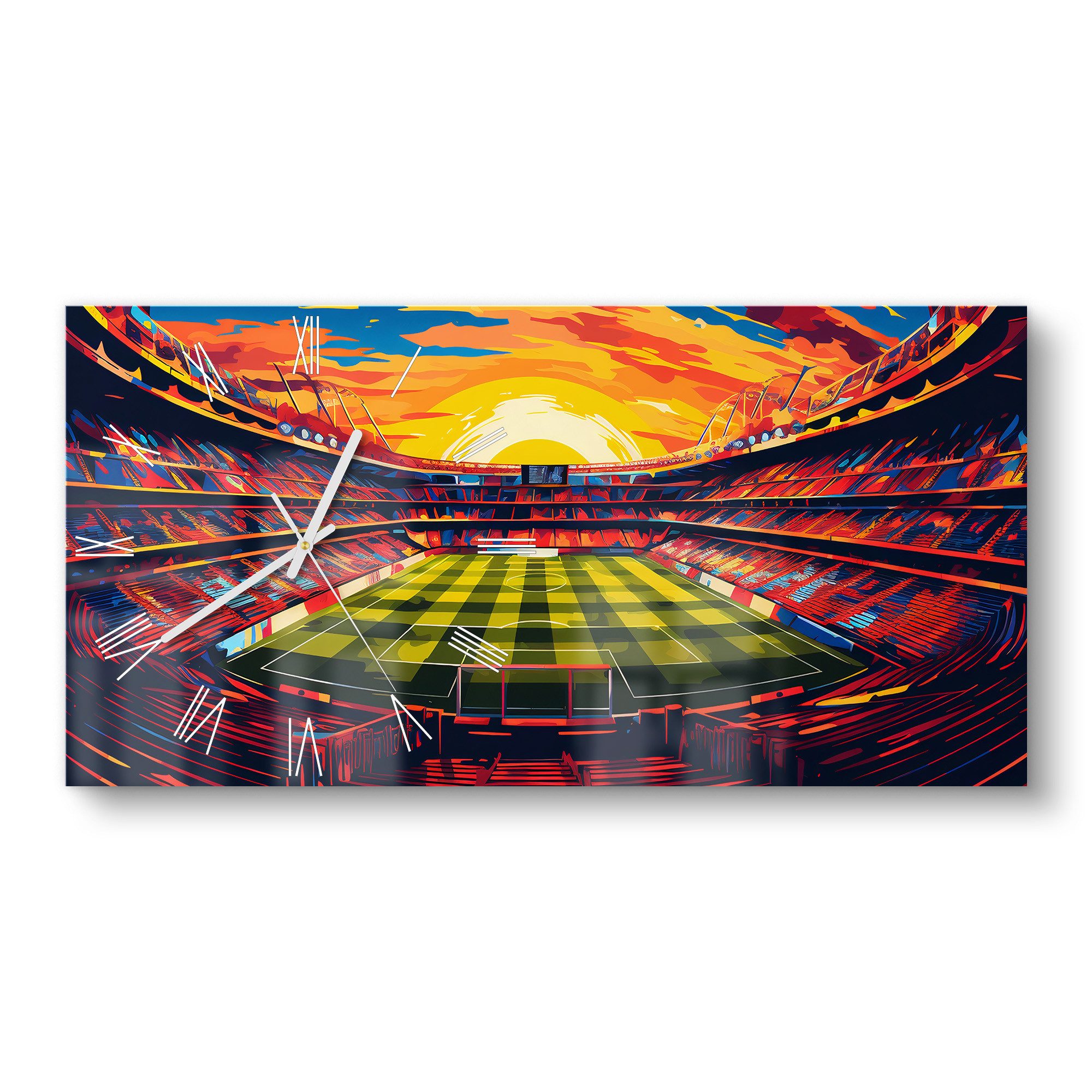 DEQORI Wanduhr 'Stadion FC Barcelona' (Glas Glasuhr modern Wand Uhr Design Küchenuhr)