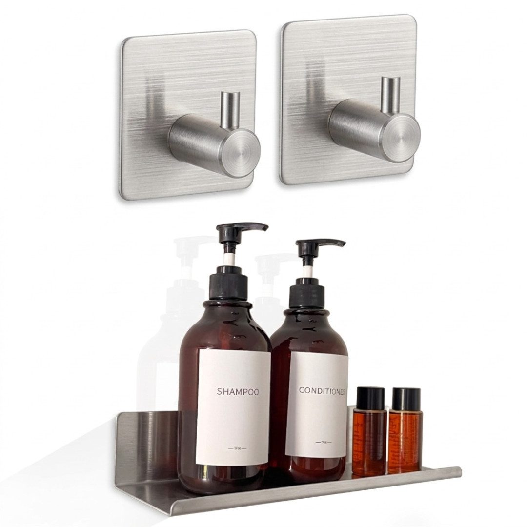 LIVINA HOME Handtuchhaken Handtuchhaken Haken selbstklebend, Duschablage ohne Bohren, Badezimmer, Bad, Küche