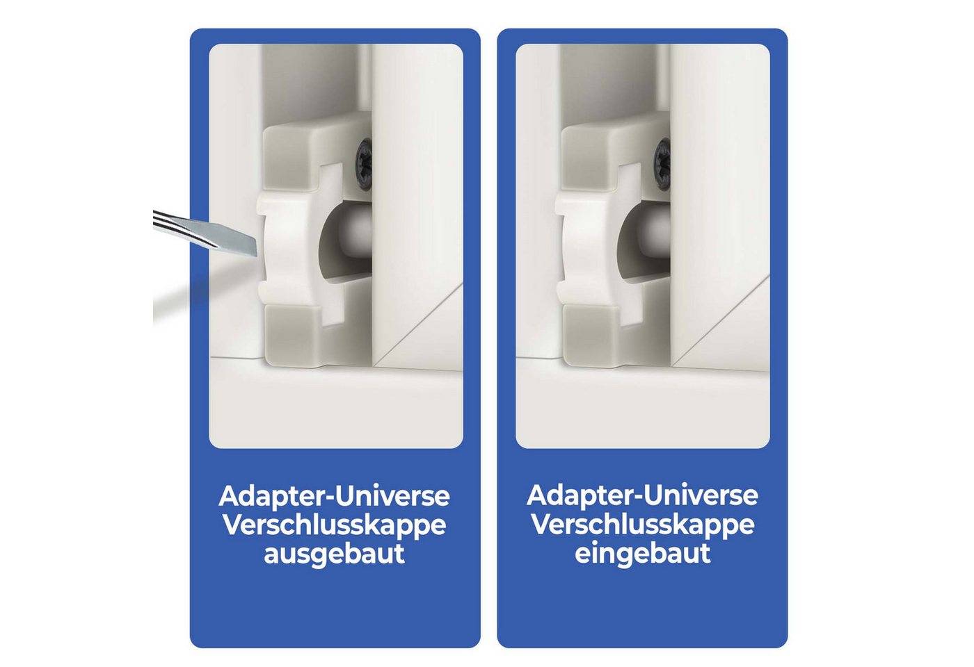 Thumbnail - Adapter Universe Kellerfenster Kipplager Kellerfenster Verschluss Ersatzteil Weiß für z.B. MEA Mealon