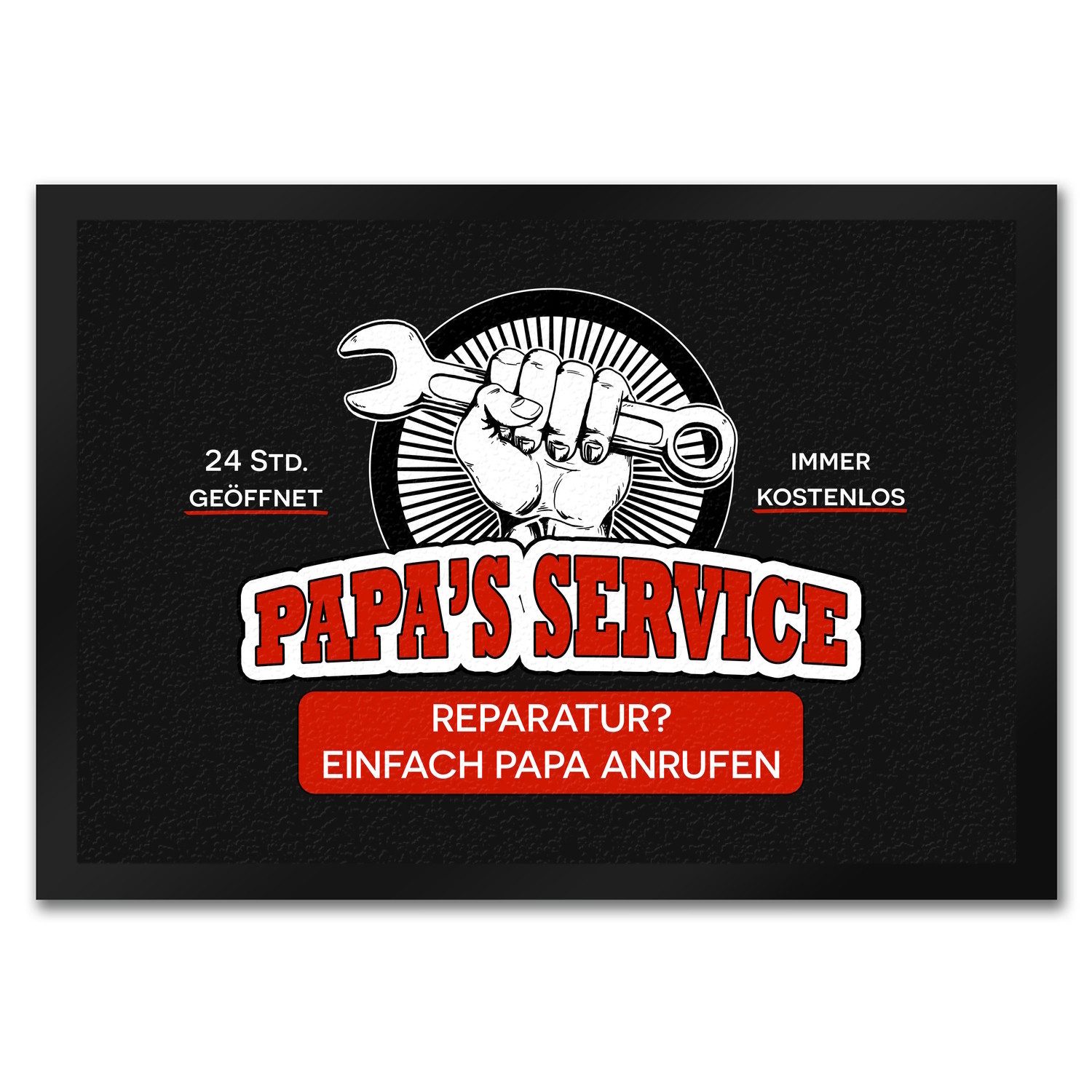Fußmatte Papa's Service Fußmatte in 35x50 cm mit Werkstattmotiv