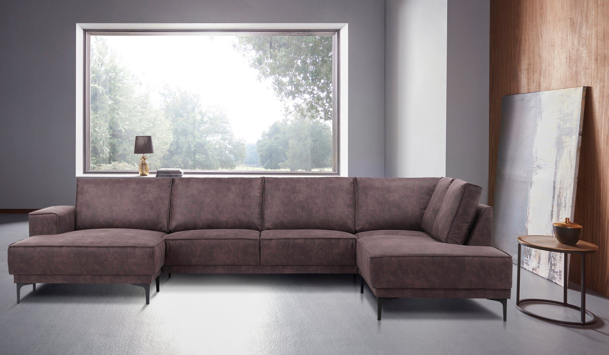OTTO home Wohnlandschaft "XXL Sofa Oland, Struktur, Flachgewebe, Luxus-Micr günstig online kaufen