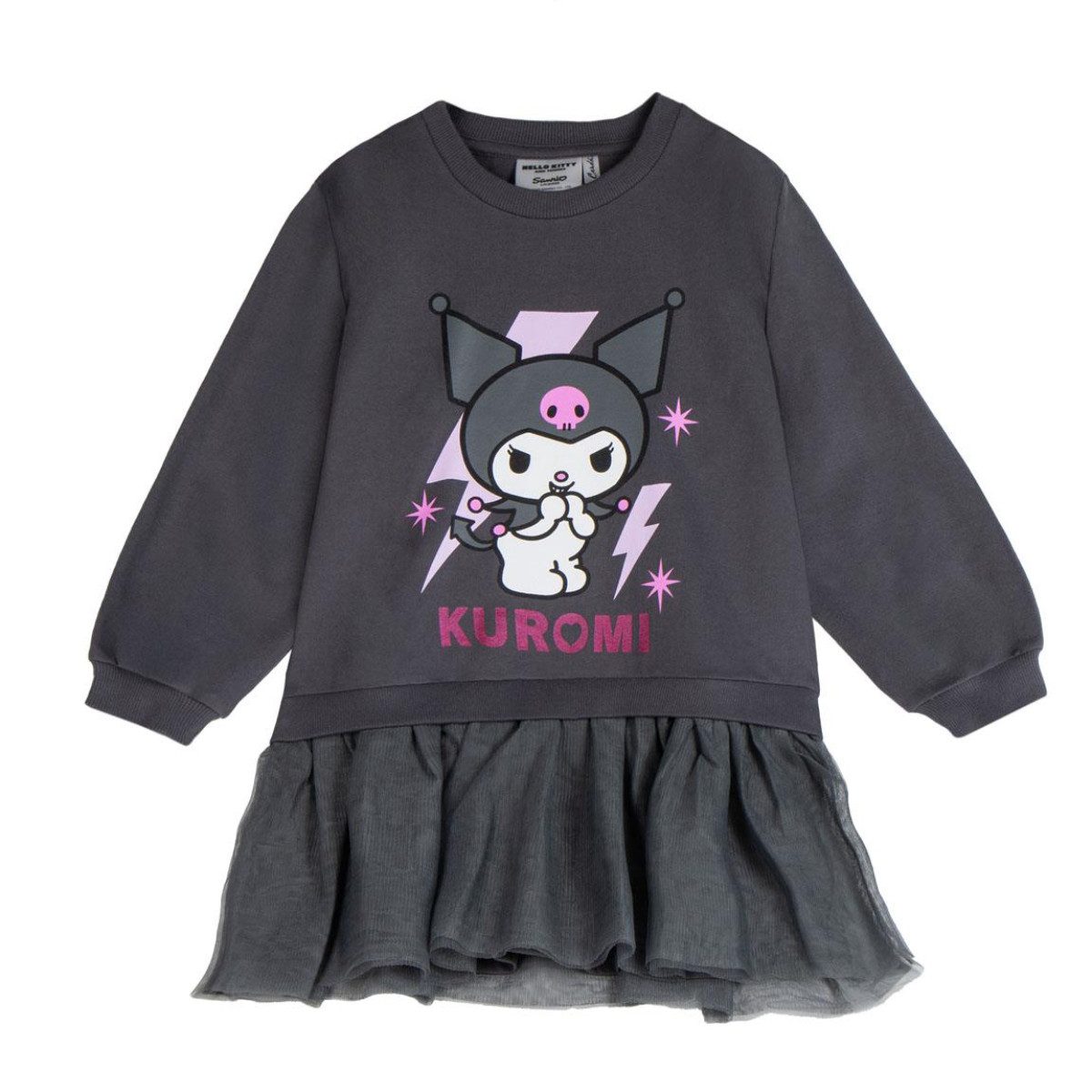 Cerda Bodykleid Hello Kitty Kuromi Mädchen Sweatshirt weich warm Baumwollmix Freizeit