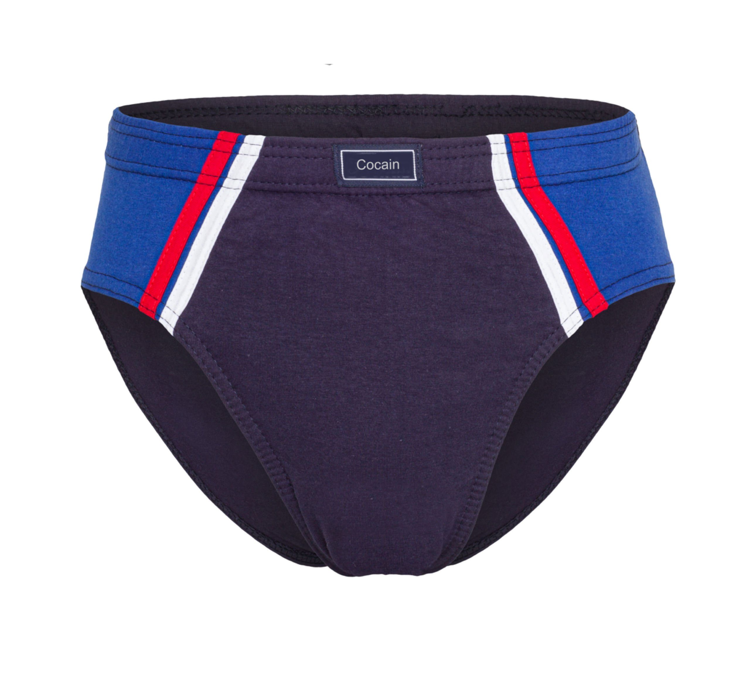 Cocain underwear Slip Herren Sportslip Unterhose Schlüpfer Slip bunt Baumwolle ohne Eingriff (Spar-Set, 12-St) auch in ÜBERGRÖSSEN - produziert in Europa