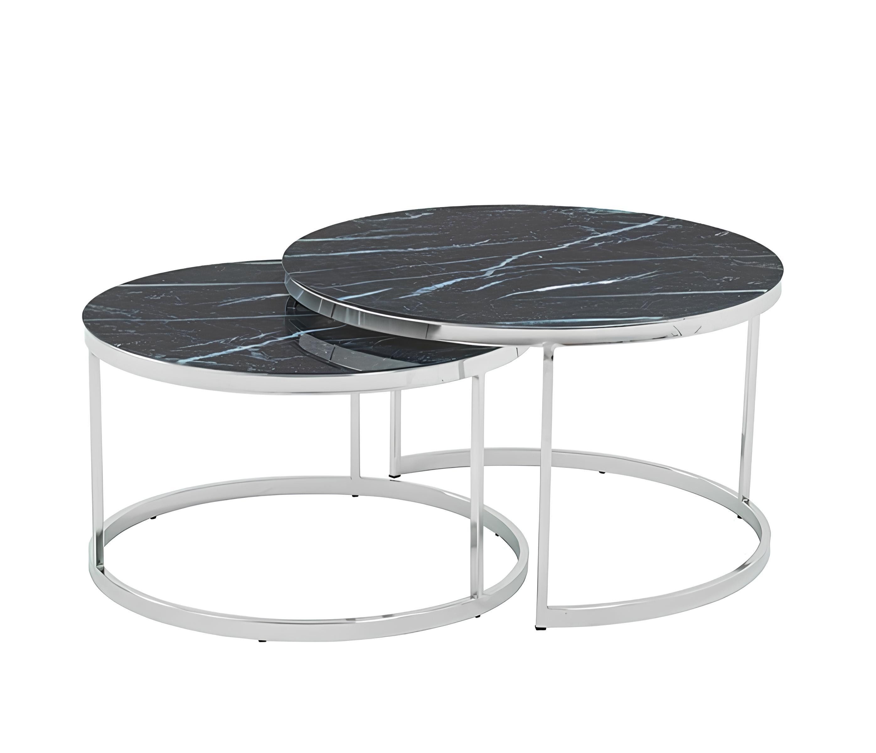 Couchtisch Modern Schwarz 2x Couchtische Wohnzimmer Hochwertig luxuriöse Möbel