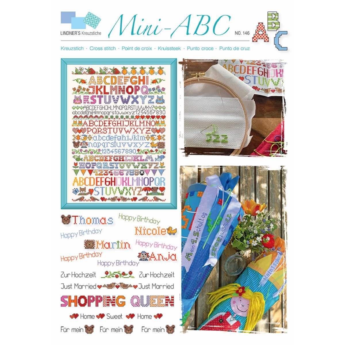 Lindner´s Kreuzstiche Kreativset Lindner´s Kreuzstich Zählmuster Vorlage "Mini-ABC", 146, (embroidery kit by Marussia)