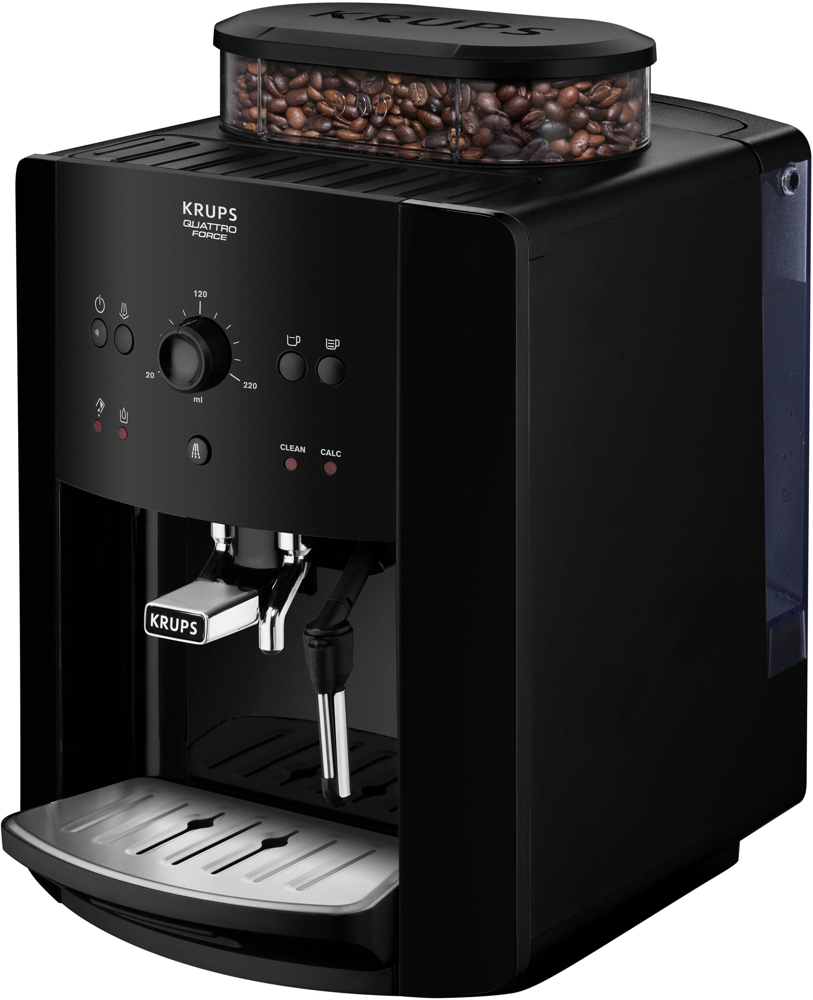 Krups Kaffeevollautomat EA8110 Arabica Quattro Force, 1450 Watt, Wassertankkapazität: 1,8 Liter, Pumpendruck: 15 bar