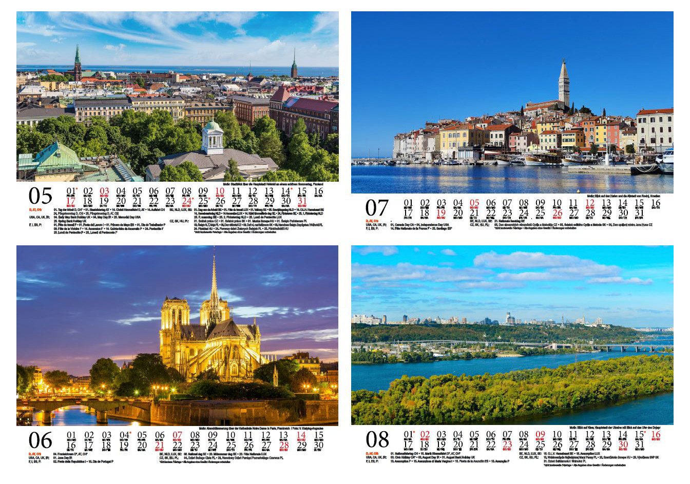 Seelenzauber Tischkalender Städtezauber Europa DIN A5 Tischkalender für 2026 Städte Seelenzauber