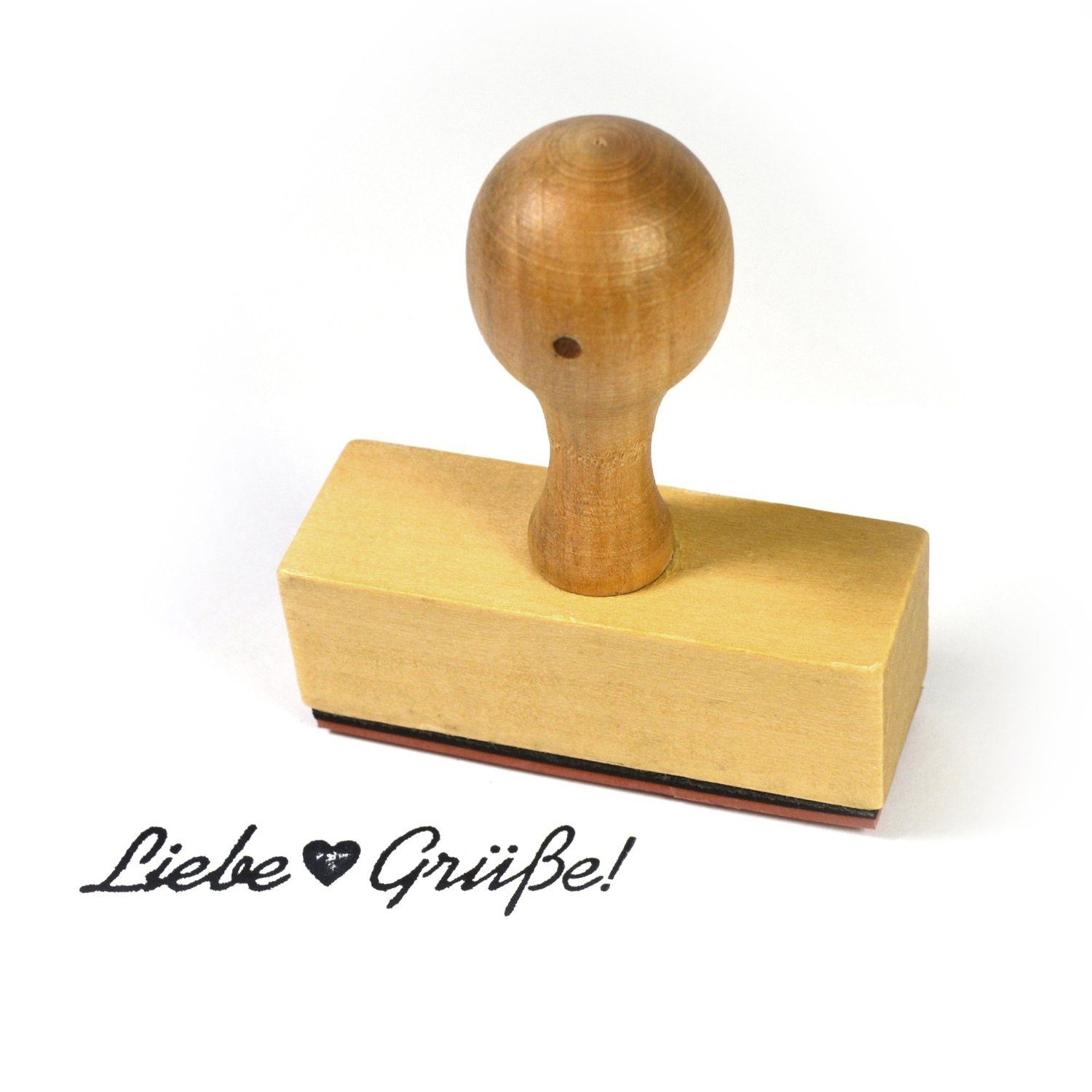 Frau WUNDERVoll Марки Марки - Liebe Grüße - aus Holz, Schrift-/ Motivgröße: 5,8 x 1,3 cm