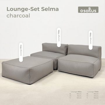 osoltus Gartenlounge-Set osoltus Selma Premium Modular Lounge 3tlg. Axroma Olefin charcoal grau
