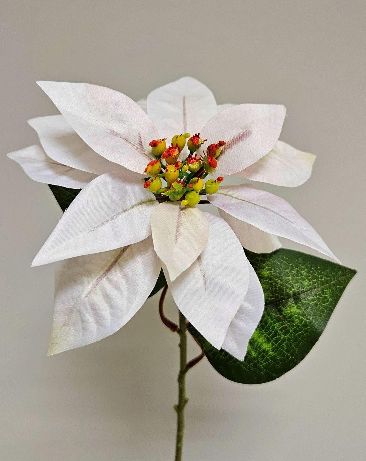 Kunstblume Deko Weihnachtsstern LIBASSE, weiß-rosa, 45cm Weihnachtsstern, artplants, Höhe 45.0 cm