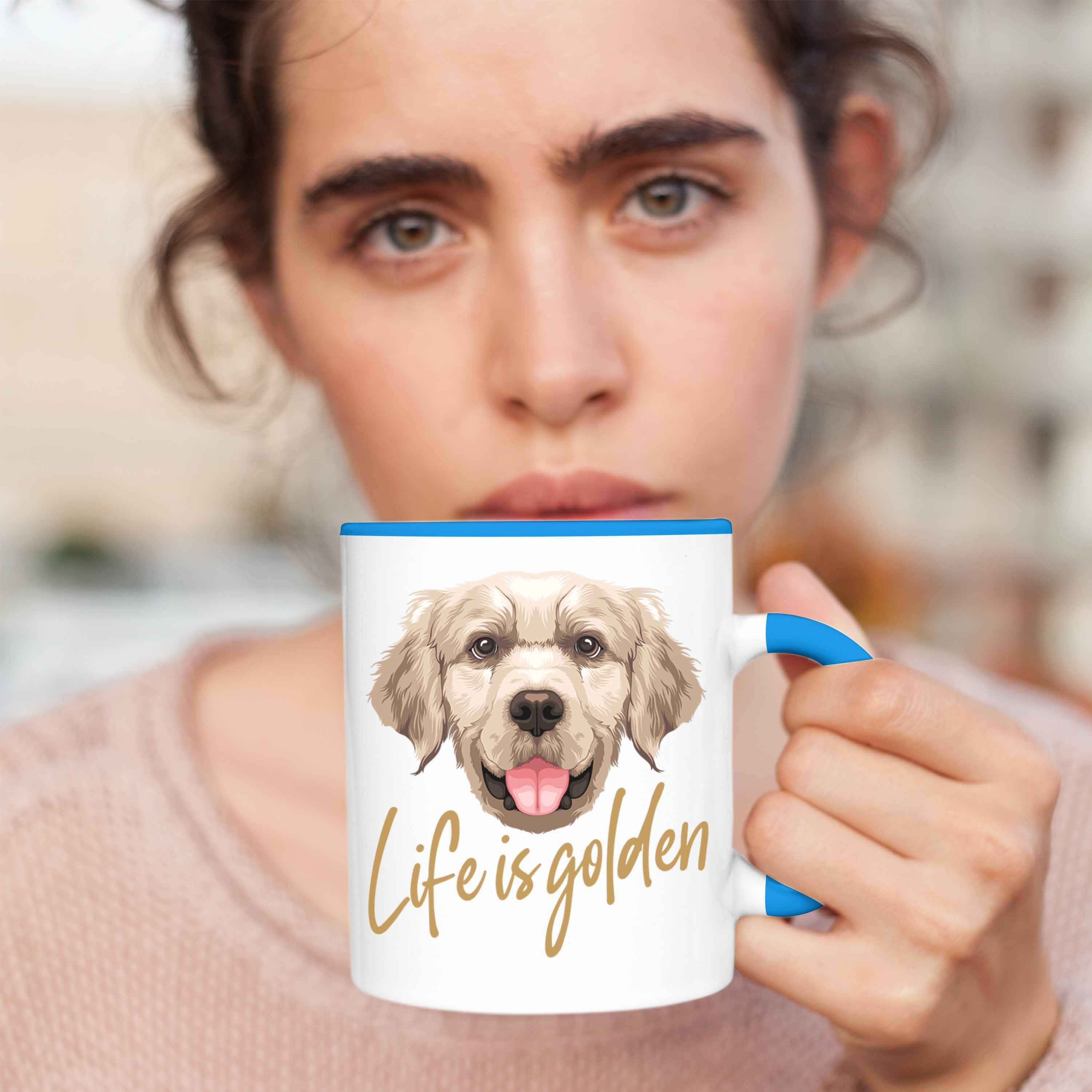 Geschenk Besitzer Golden Trendation Golden Life Hundebesitzer Tasse Retriever Tasse Blau Is