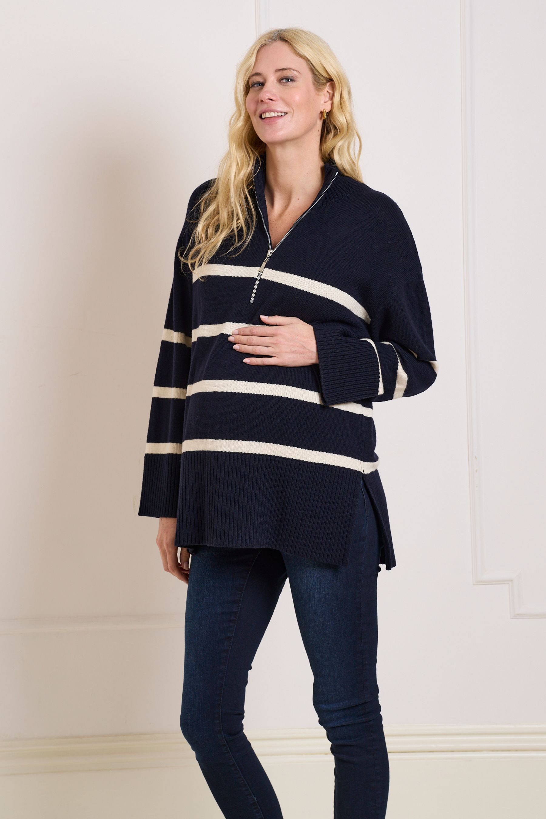 Seraphine Strickpullover Seraphine Pullover mit Wolle Umstands-/Stillmode (1-tlg)