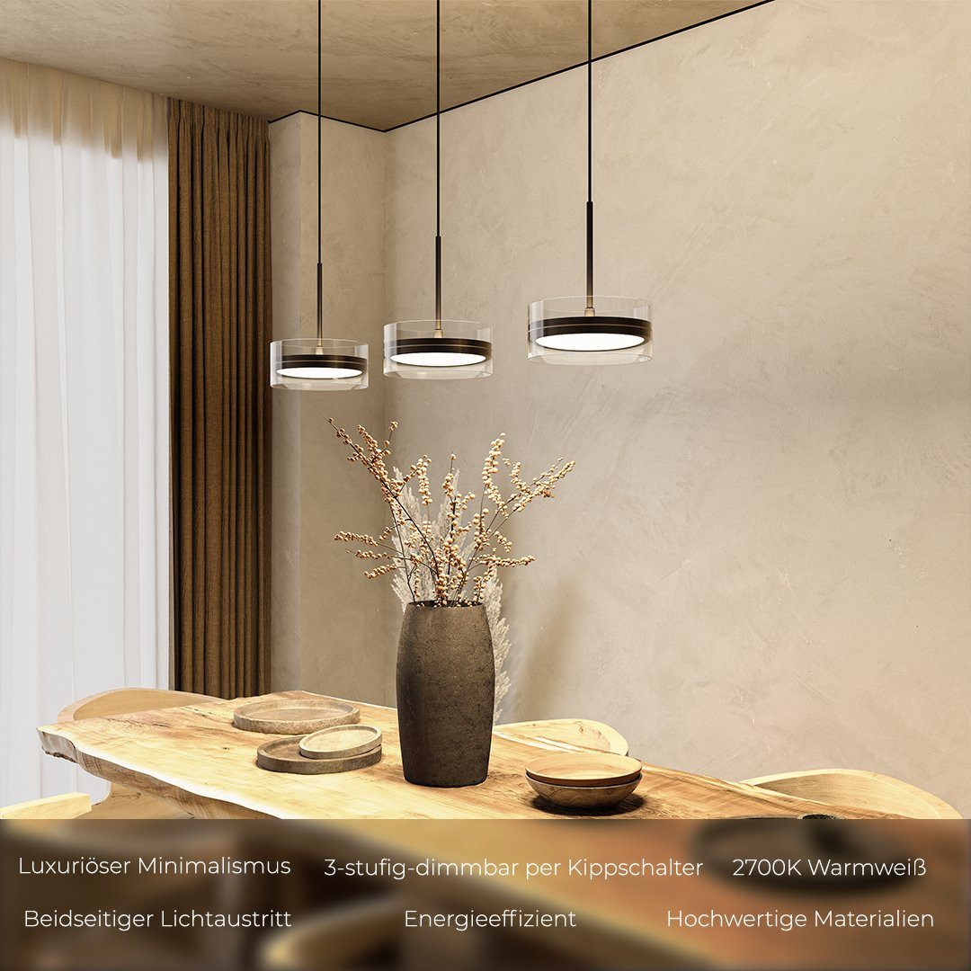 Neona LED Deckenleuchte SOLANA, Dimmbar per Wandschlater in 3 Stufen, LED fest integriert, Warmweiß