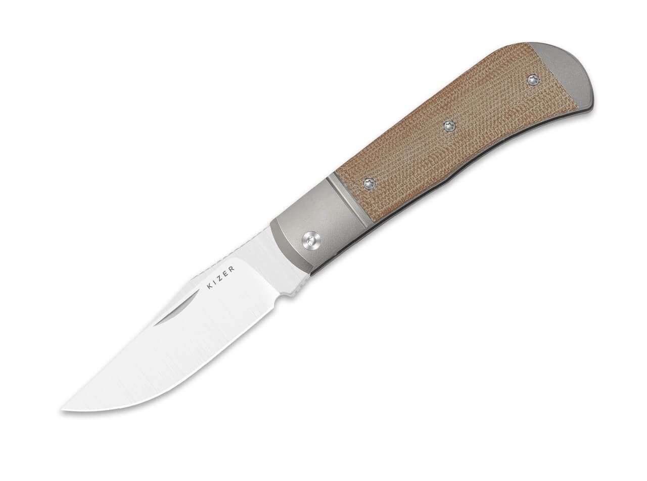 Kizer Taschenmesser Kizer Trestle 14C28N Ti, Natural Micarta, Taschenmesser, (1 St), leicht