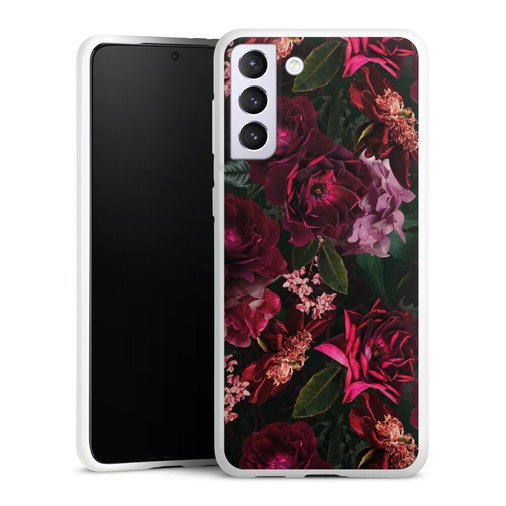 DeinDesign Handyhülle Rose Blumen Blüte Dark Red and Pink Flowers, Samsung Galaxy S21+ 5G Silikon Hülle Bumper Case Handy Schutzhülle