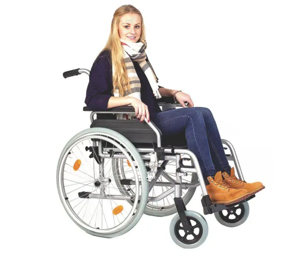 DocMed Rollstuhl Rollstuhl Alu-Light 15kg bequem und sicher durch den Alltag., Faltbar, Höhenverstellbar Sitz, Schwenkbare Beinstützen