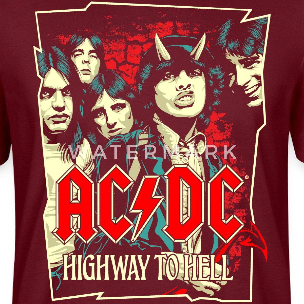 Spreadshirt T-Shirt AC/DC Bandlogo Bild Highway günstig online kaufen