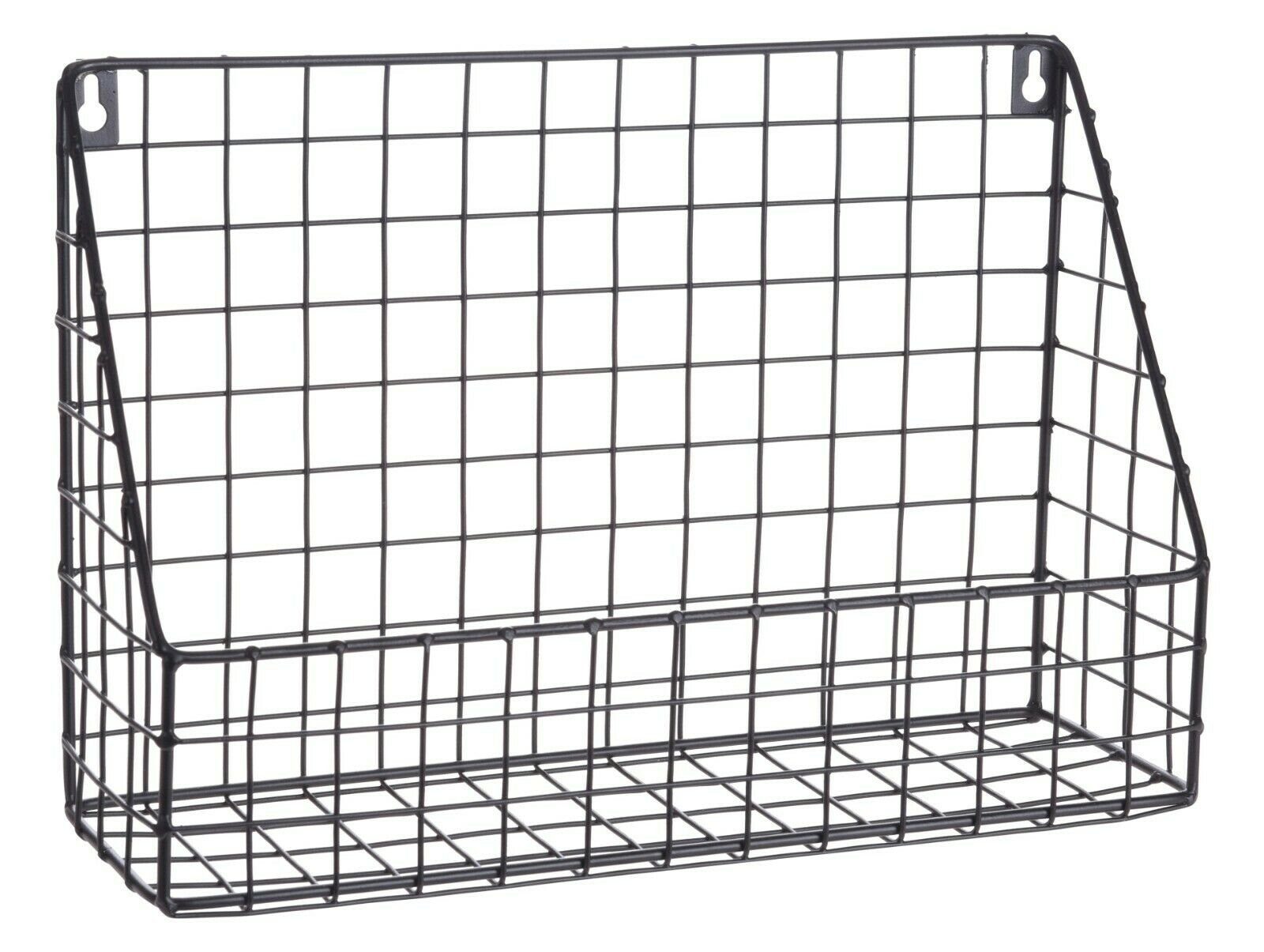 Meinposten Wandregal Gitterregal Metall schwarz Regal Küchenregal Hängeregal Breite 34 cm