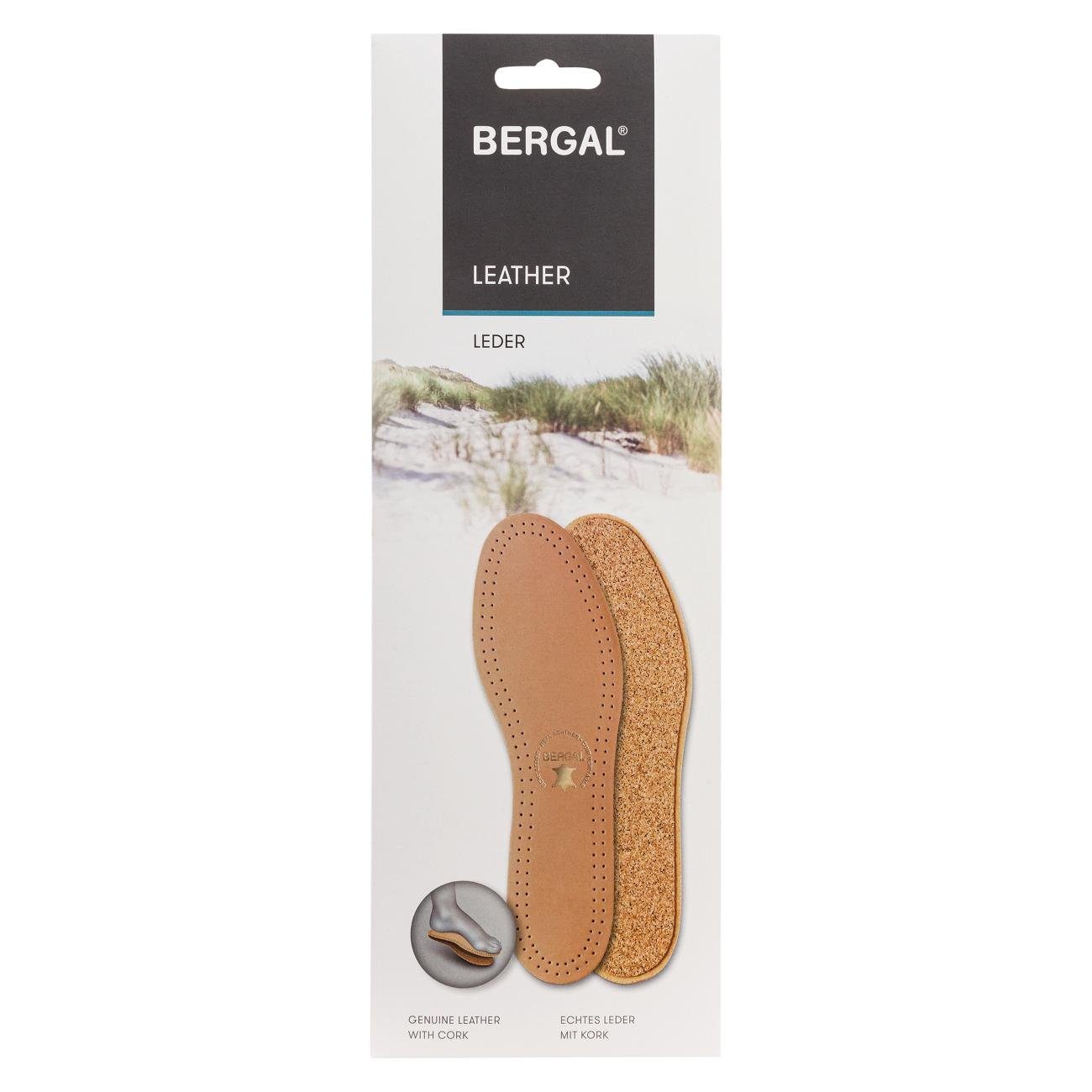 Bergal Einlegesohlen BERGAL Leder Einlegesohle mit natürlichem Kork