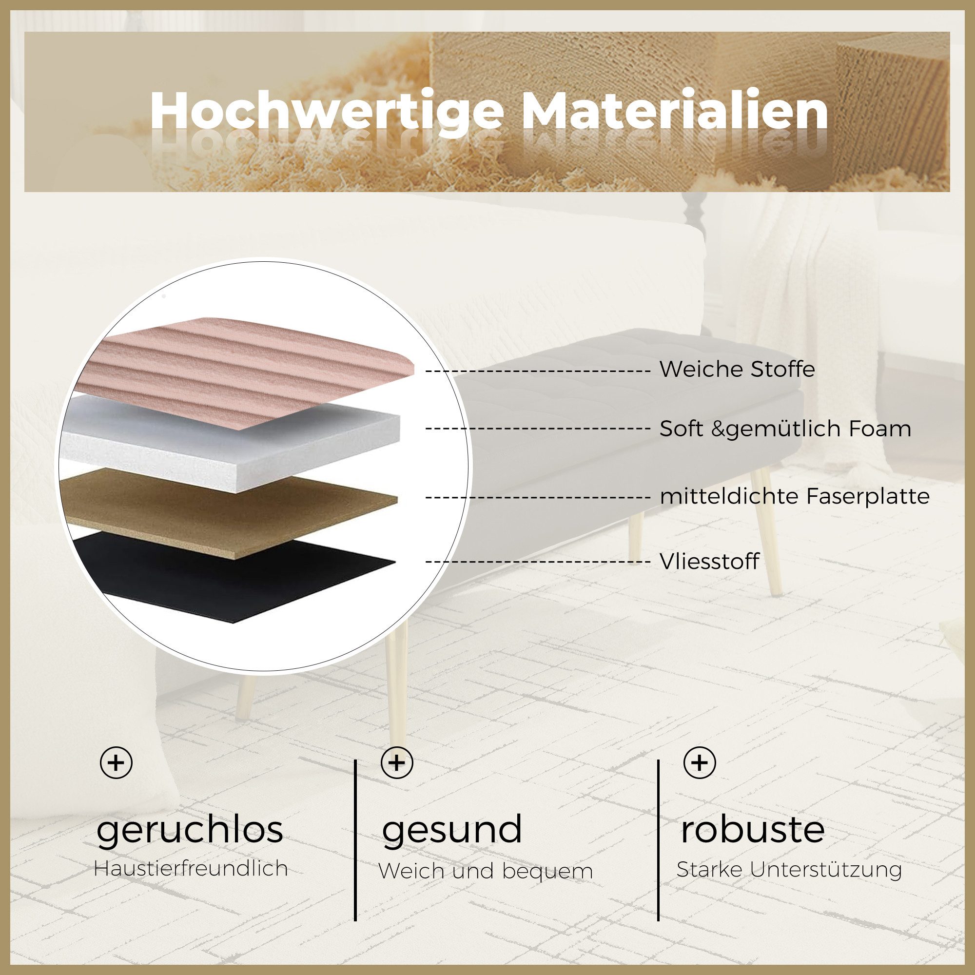 OKWISH Polsterbank Sitzhocker (Bettbank Sitzbank mit günstig online kaufen