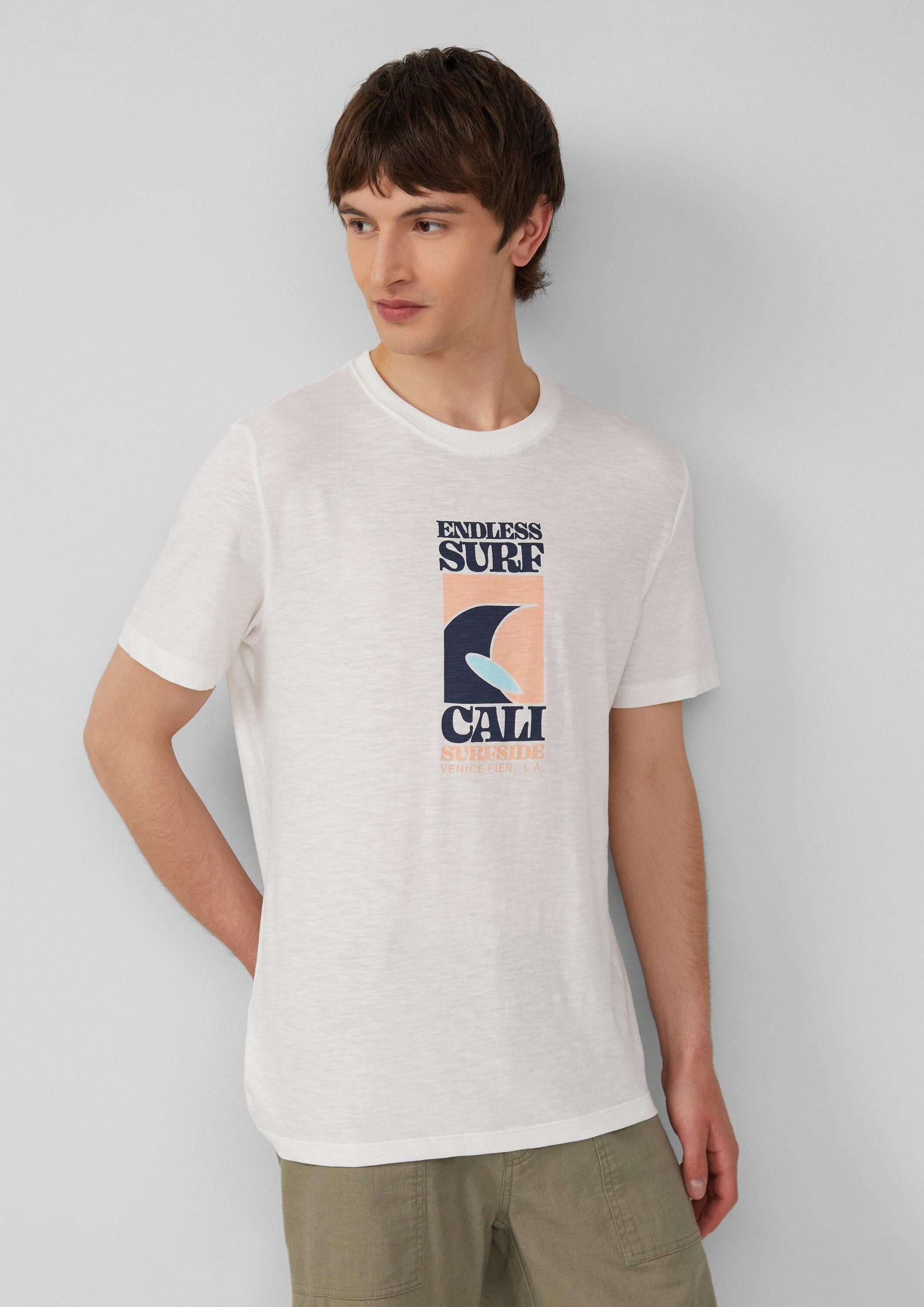 s.Oliver Kurzarmshirt T-Shirt Baumwoll-T-Shirt mit Frontprint günstig online kaufen