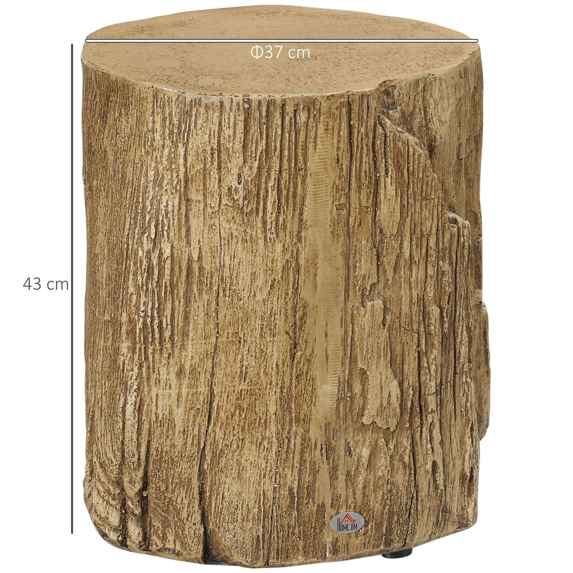 HOMCOM Beistelltisch Baumstumpf-Optik Nachttisch (Tisch, 1-St., Couchtisch), Naturholz Ø37 x 43 cm