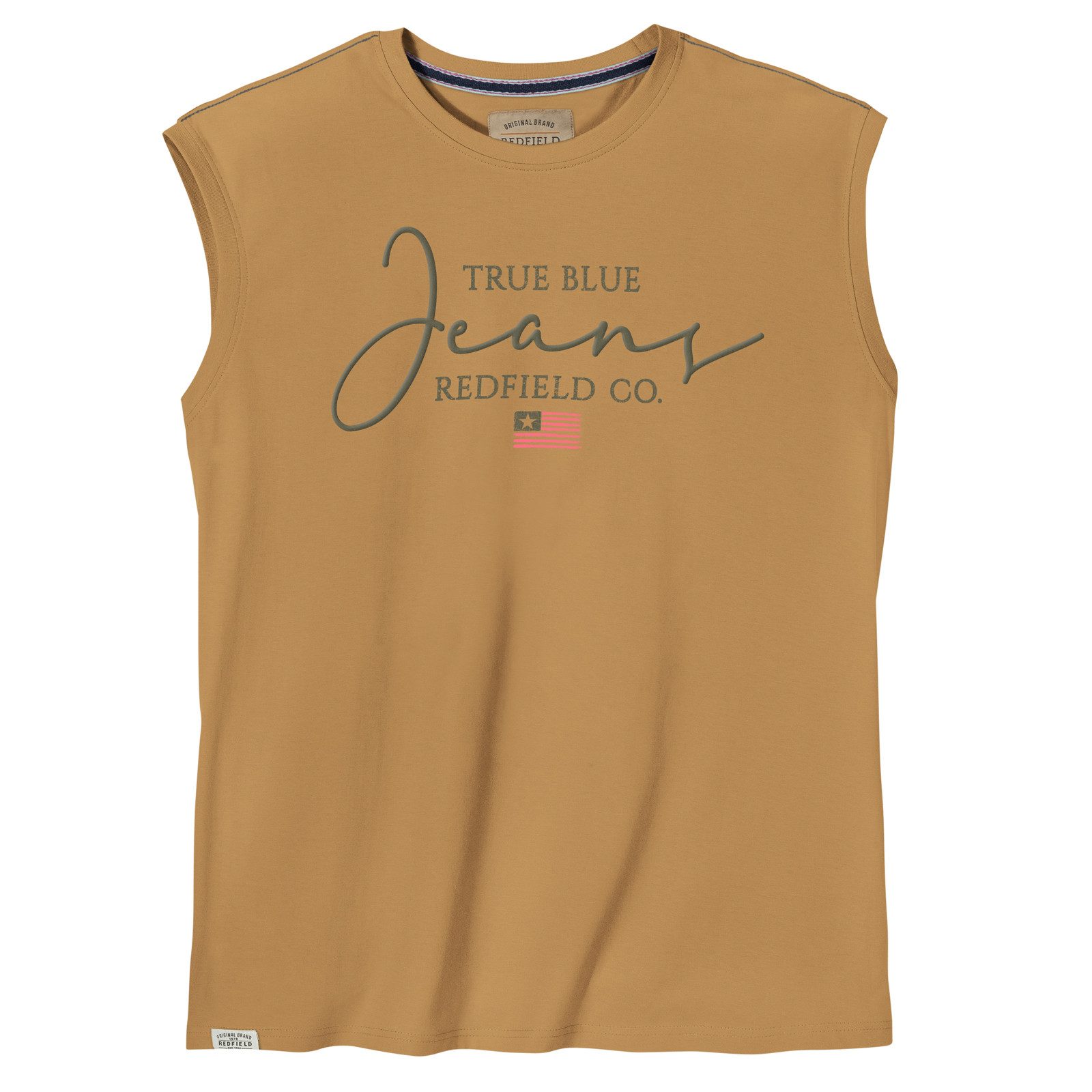 redfield Muscleshirt Redfield Übergrößen Muskelshirt Print Jeans currygelb