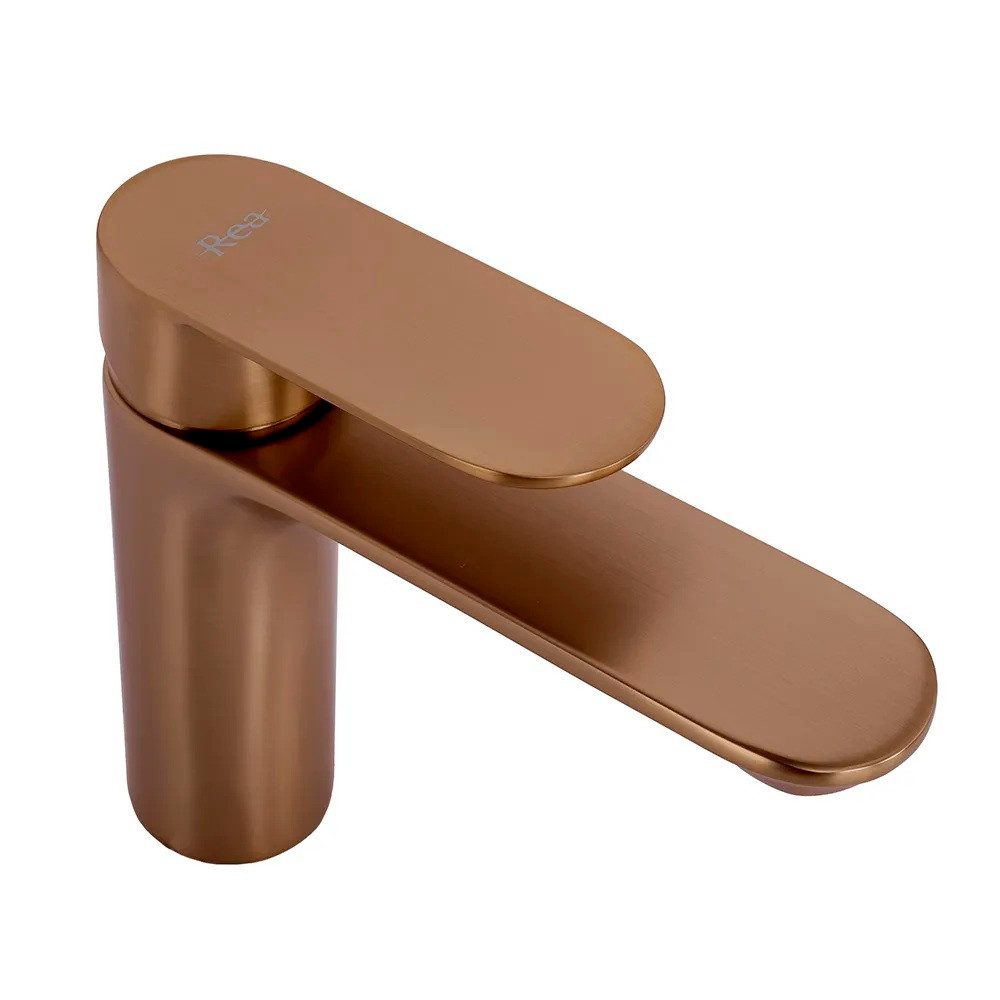 wohnwerk.idee Waschtischarmatur Design Wasserhahn in Gold / Kupfer Matt, Einhebelmischer aus Messing
