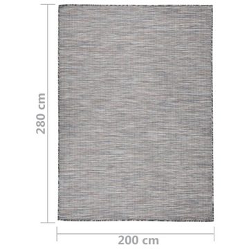 Teppich Outdoor-Flachgewebe 200x280 cm Braun und Blau, furnicato, Rechteckig