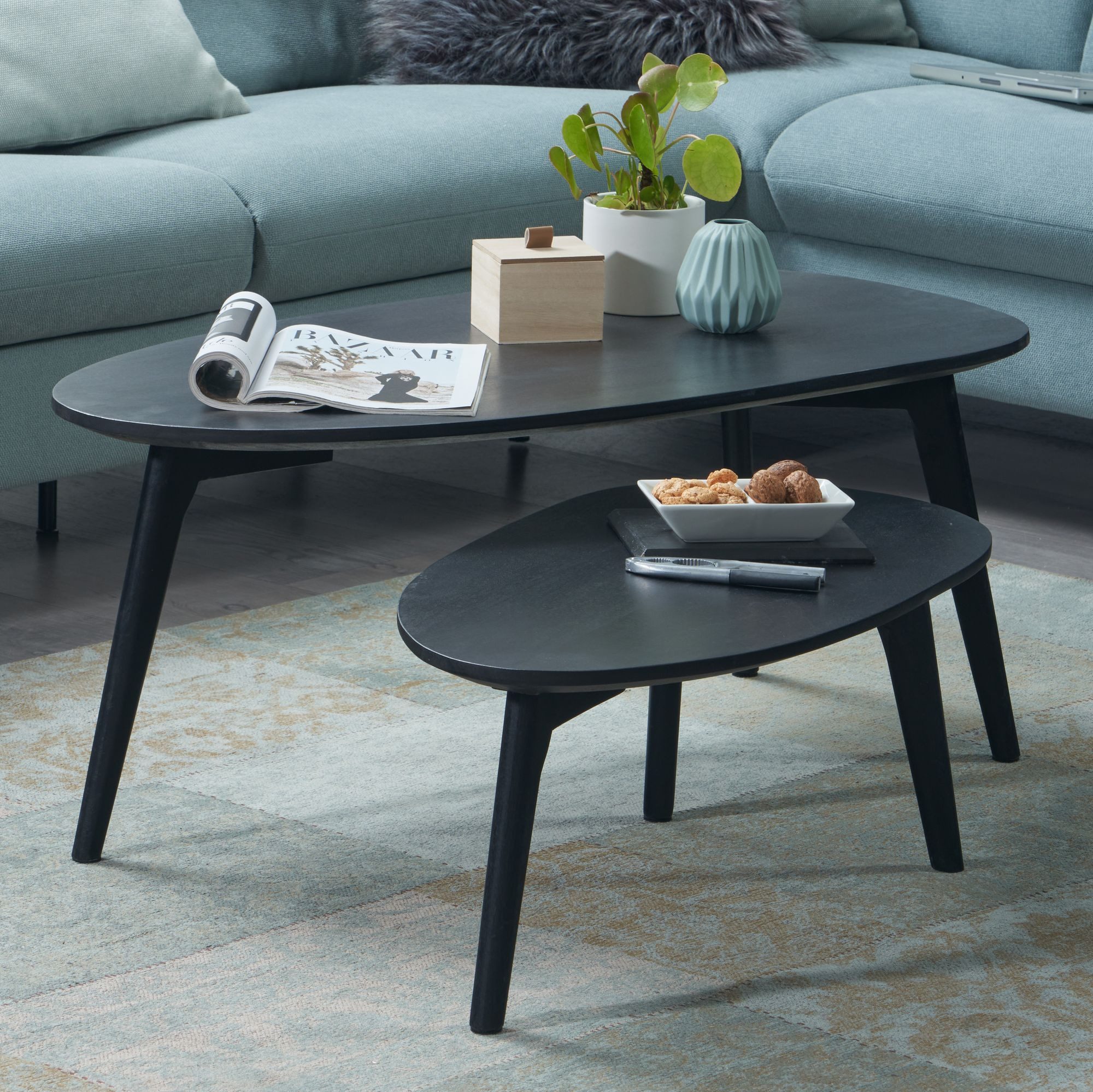 FINEBUY Satztisch FB54370 (Mango Massivholz, Couchtisch günstig online kaufen
